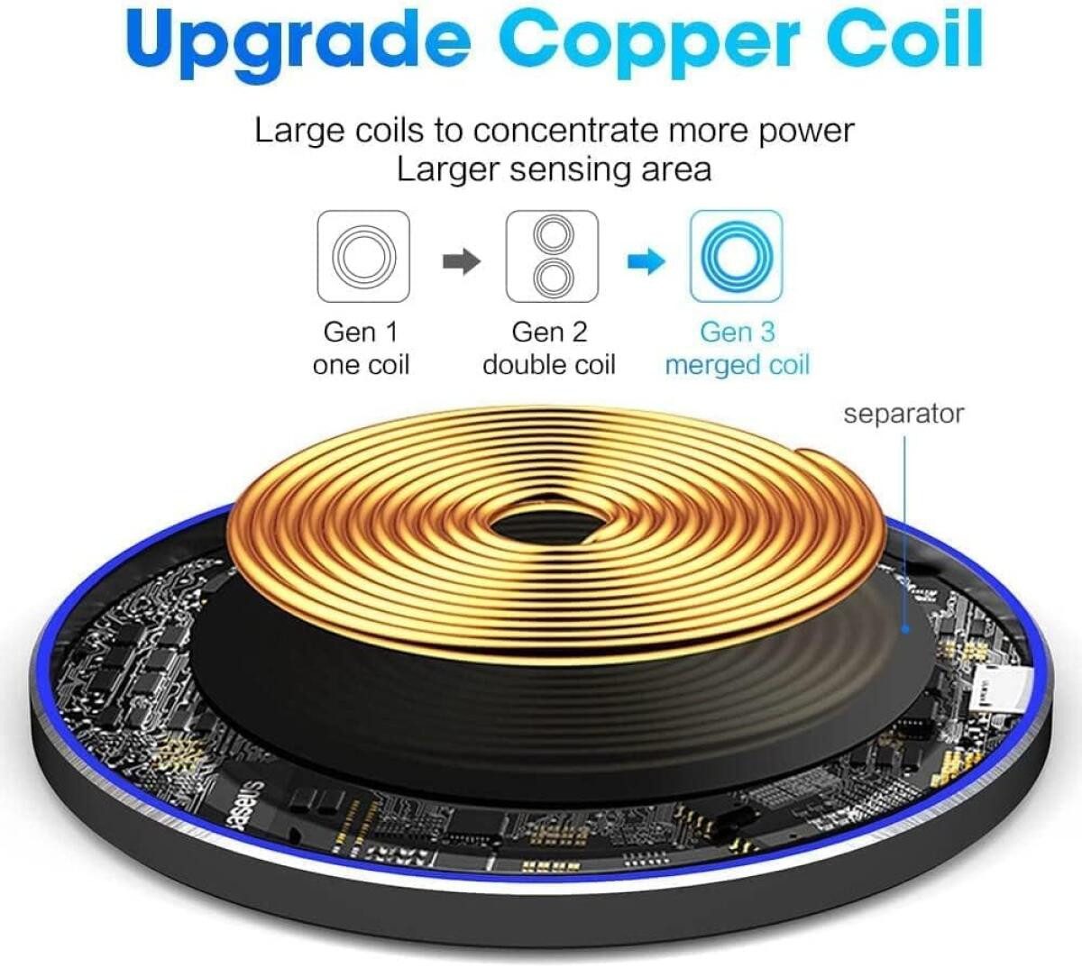FELIXLEO Wireless Charger 15W Induktions Ladegeraet fuer Samsung iPhone magnetisches Ladekabel – Bild 3 von 5