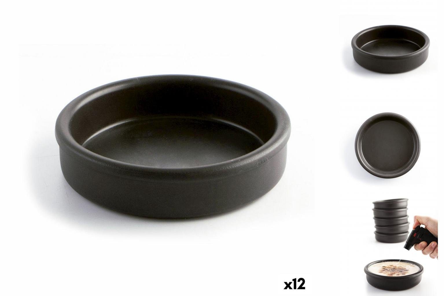 Quid Auflaufform Auflaufform Kochtopf Quid Schwarz aus Keramik Ø 18 cm 12  Stück, Keramik