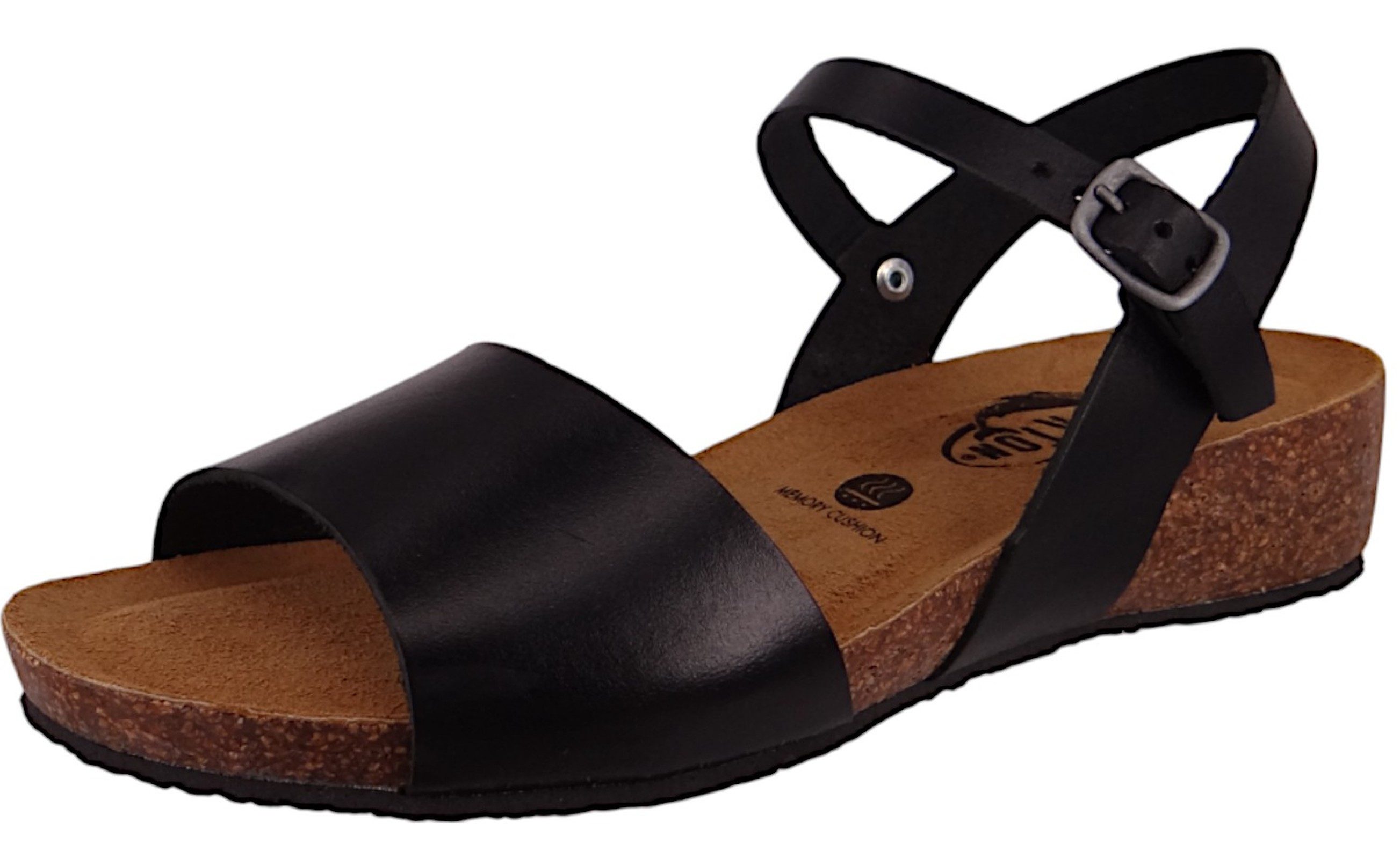 Plakton 775896 NOW Vaquetilla Wedge/Keil Negro Sandale