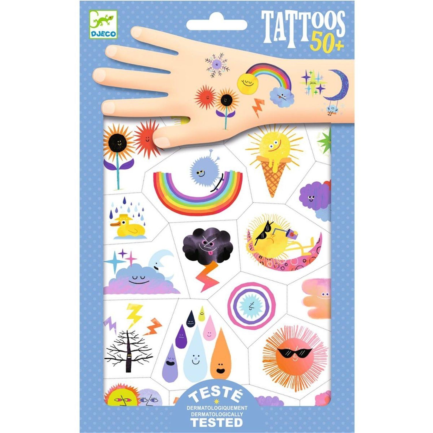 DJECO Kindertattoo DJ09613 Tattoos: Wetter Emojis