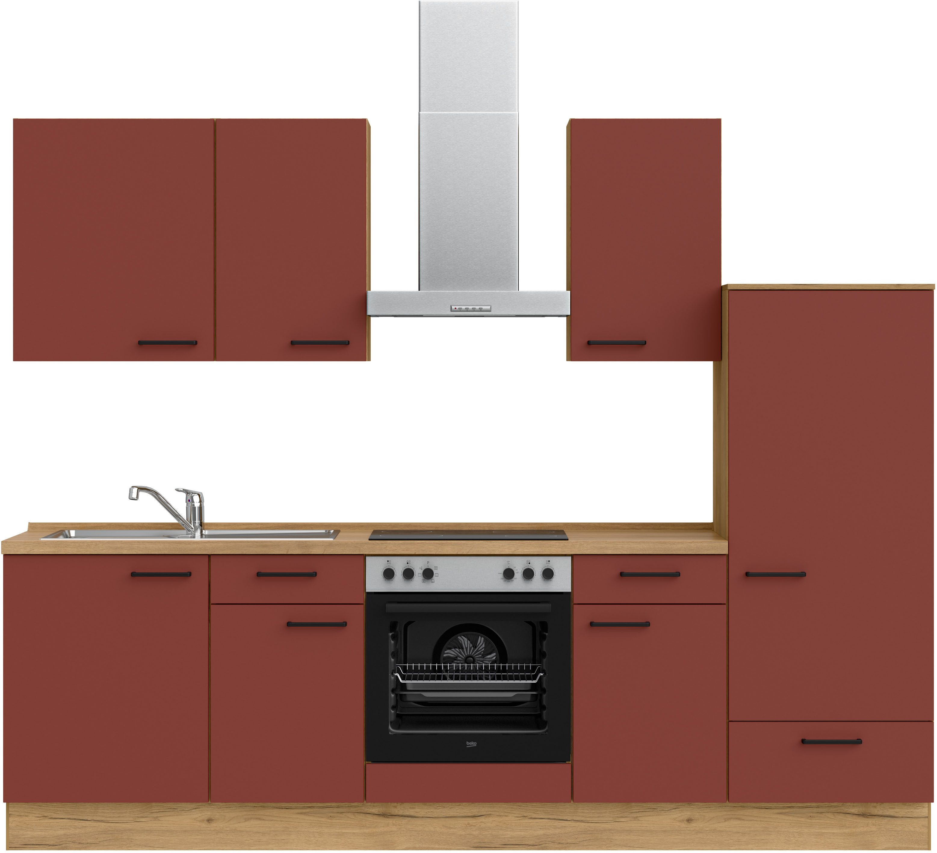 nobilia® Küchenzeile "Easytouch basic", vormontiert, Ausrichtung wählbar, Breite 270 cm, ohne E-Geräte