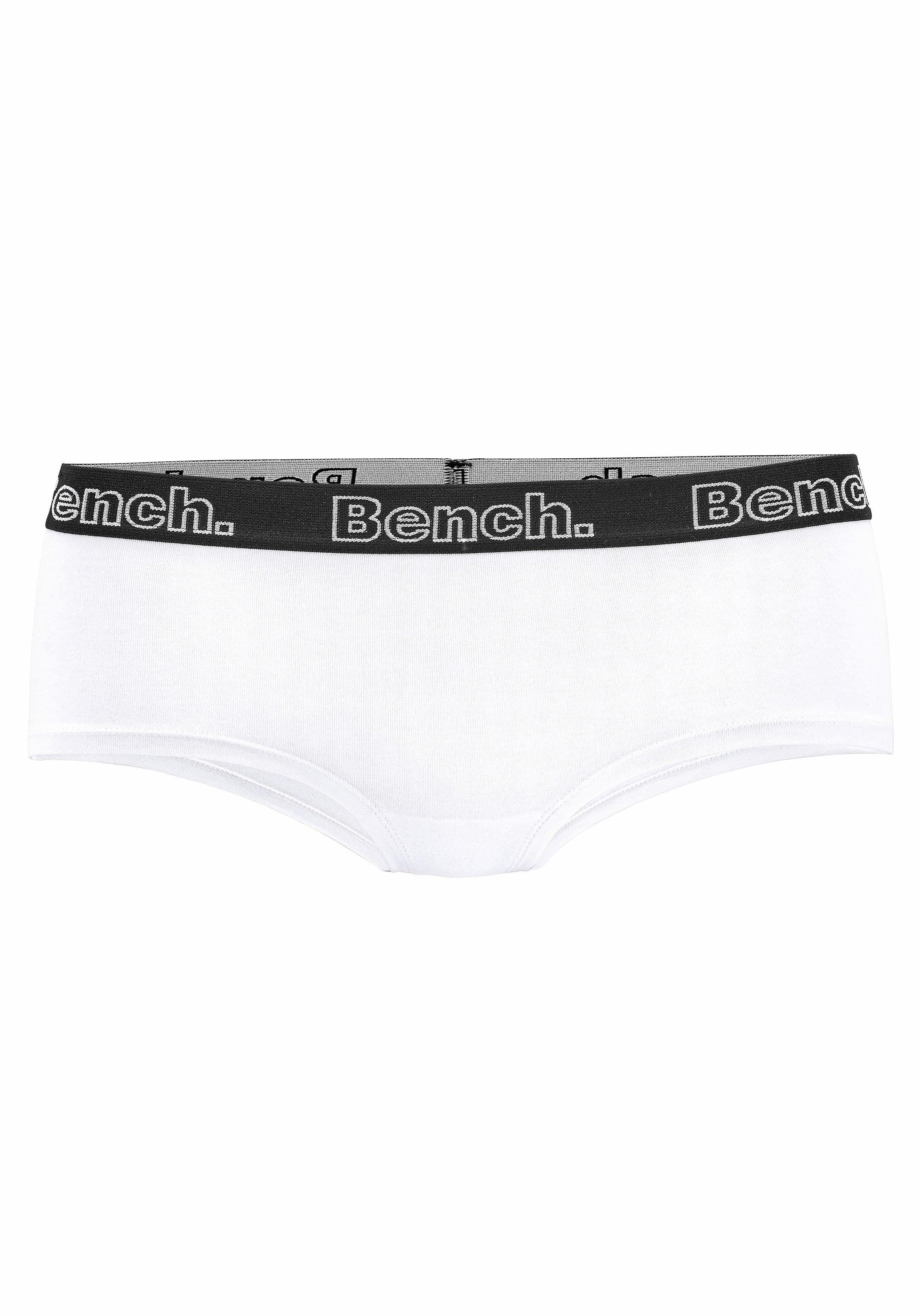 Panty mit schwarzem / Logo grau-meliert Bench. weiß / Webbund schwarz 3-St) (Packung,