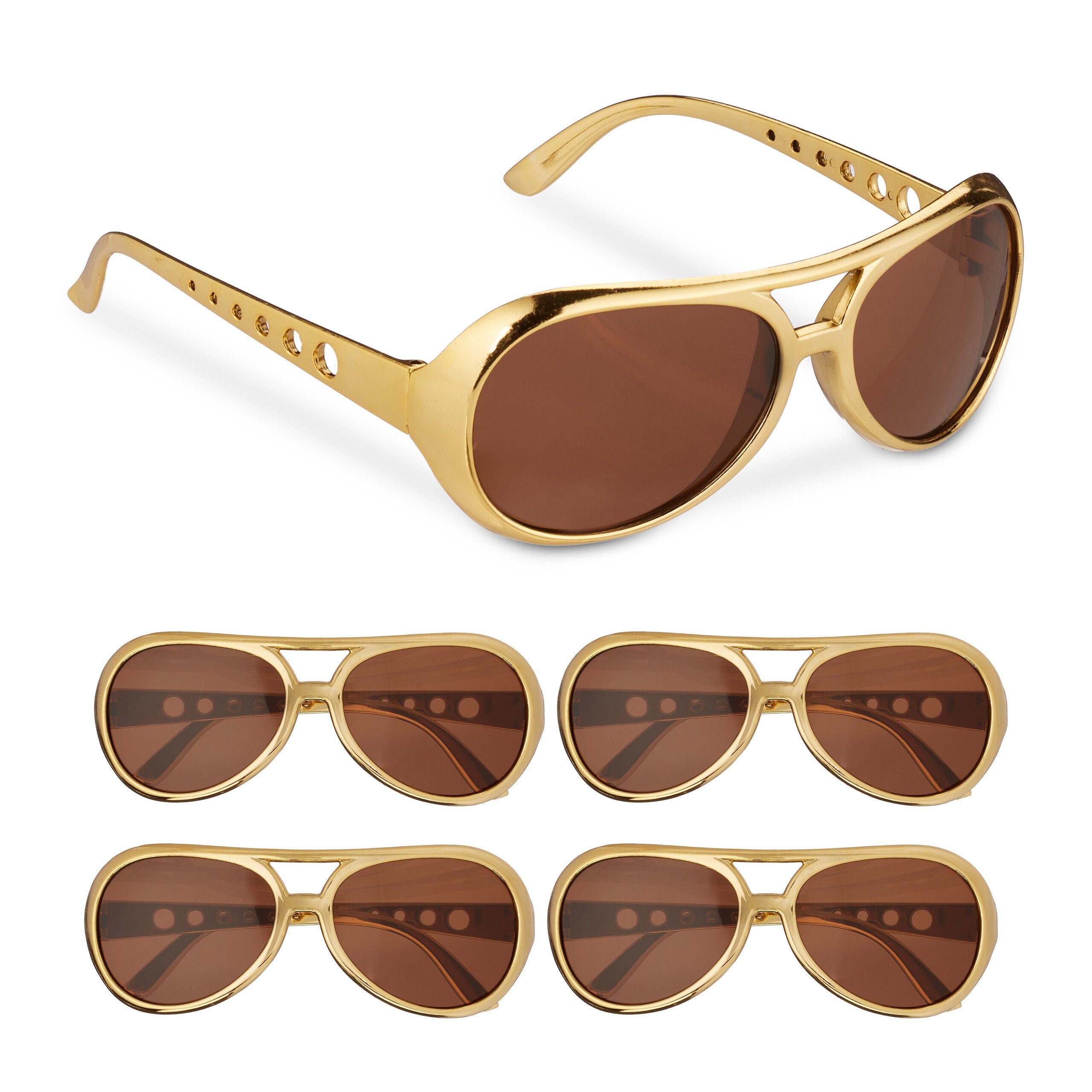 Kostüm Partybrille Rapper 5er Set
