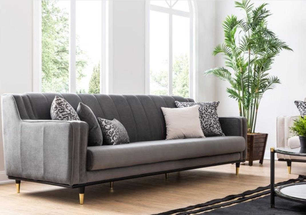JVmoebel 3-Sitzer Grau Sofa 3 Sitz Sofas Sitz Design Couch Dreisitzer Luxus Möbel Stil