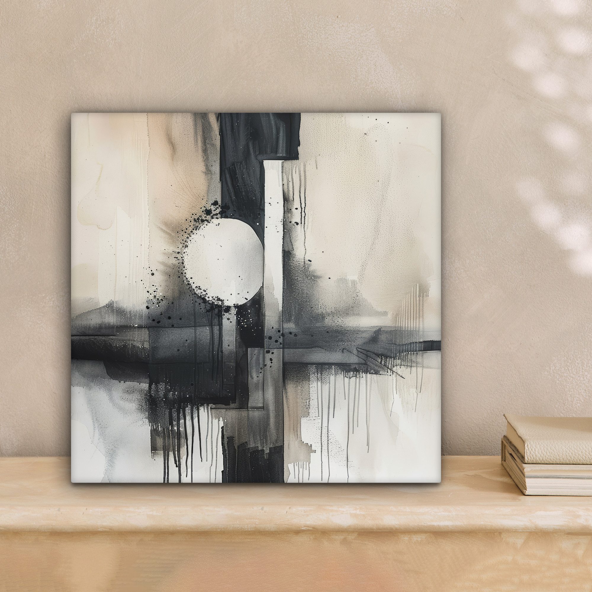 OneMillionCanvasses® Leinwandbild Abstrakt - Schwarz und Weiß - Farbe - Mod günstig online kaufen