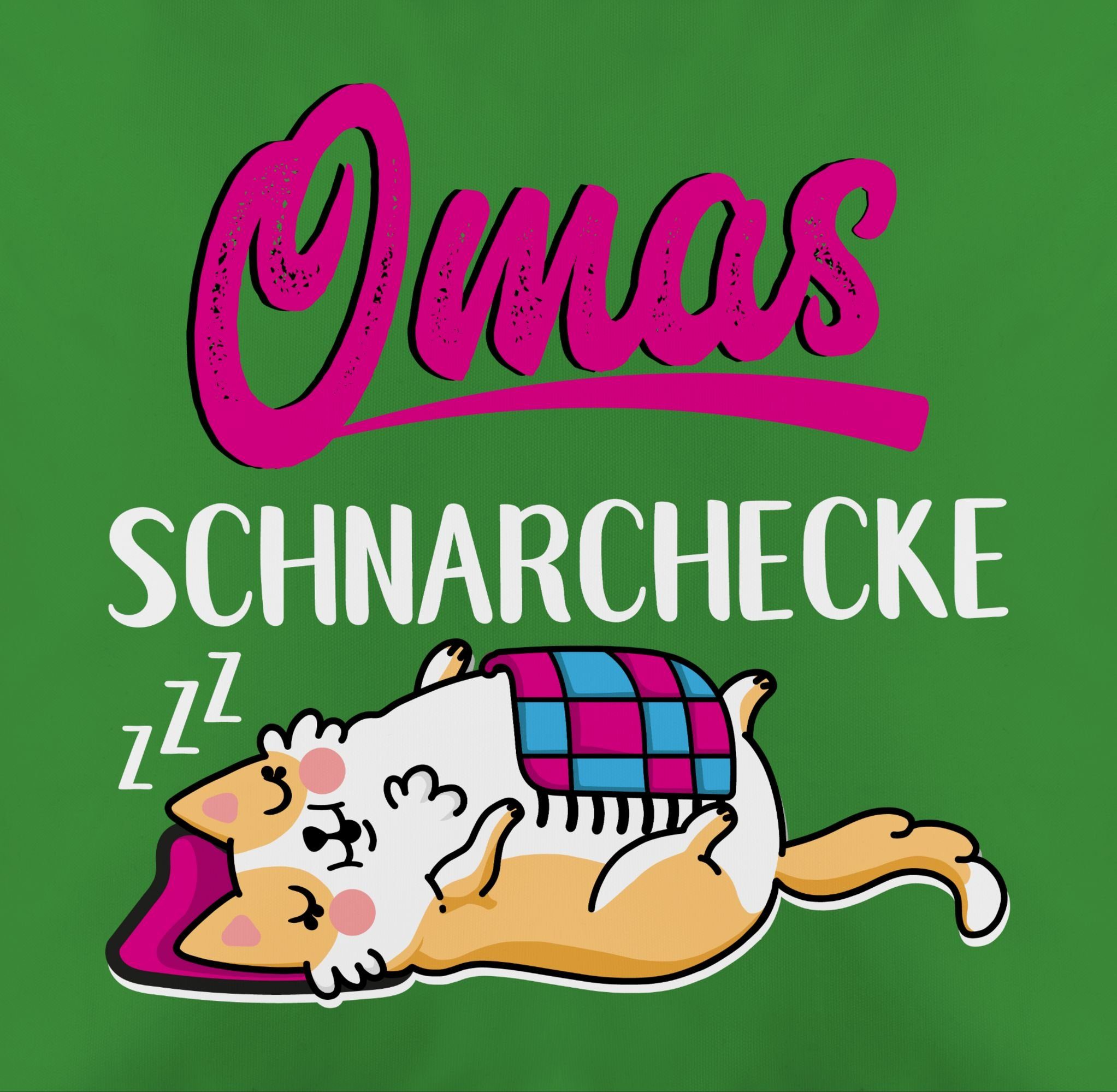 Shirtracer Grün 3 Omas - Dekokissen Großmutter Schnarchecke Oma weiß/fuchsia,