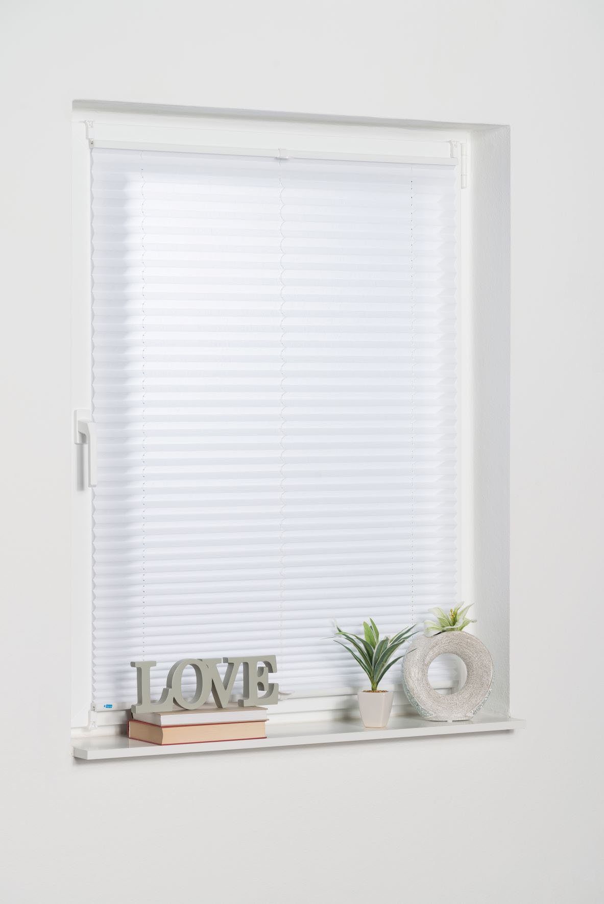 K-HOME Plissee Klemmfix Pisa, Lichtschutz, ohne Bohren, verspannt, Klemmfix, Crushed-Optik