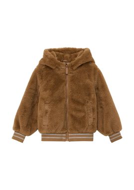 s.Oliver Funktionsjacke Teddyjacke mit Kapuze Kontrast-Details