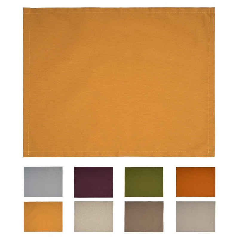 Platzset, Wunschton, beties, (1-St., 1 Stück), Tischset ca. 35x45 cm, unifarben, einfarbig safran-gelb