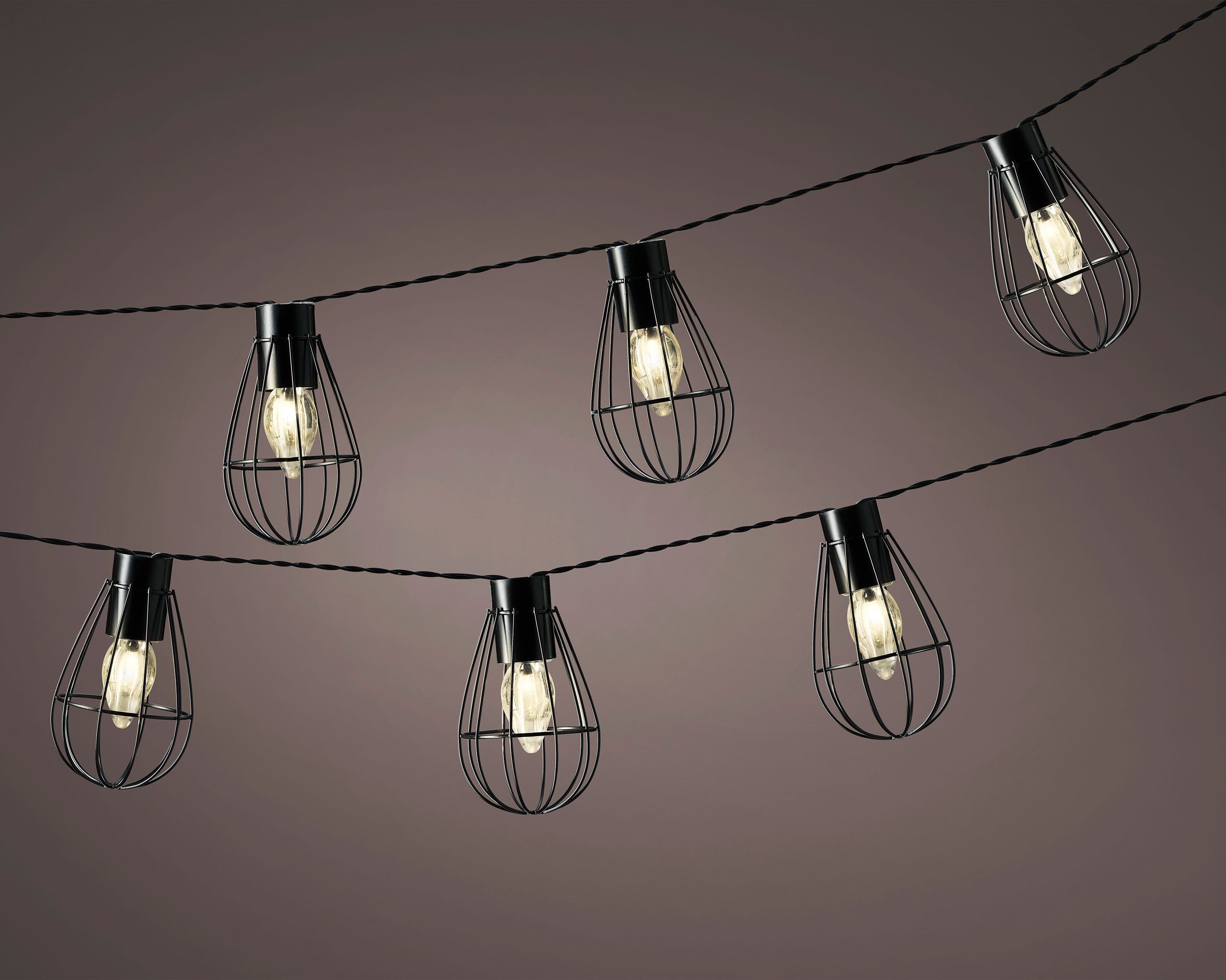 Lumineo LED-Lichterkette, LED Solar Lichterkette Laternen 3,5m Metall Warmweiß