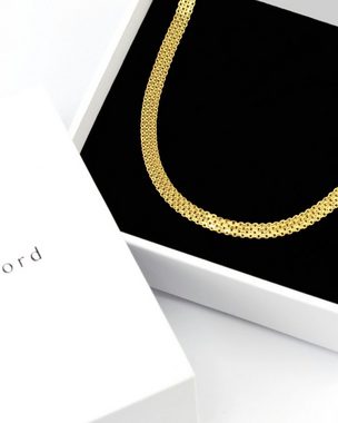 DANIEL CLIFFORD Choker 'Megan' breite Damen Halskette aus Silber 925 und 18 Karat Gelbgold vergoldet, enganliegende Halskette für Frauen, größenverstellbar 33 cm - 44 cm (inkl. Verpackung), haut- und allergiefreundlich