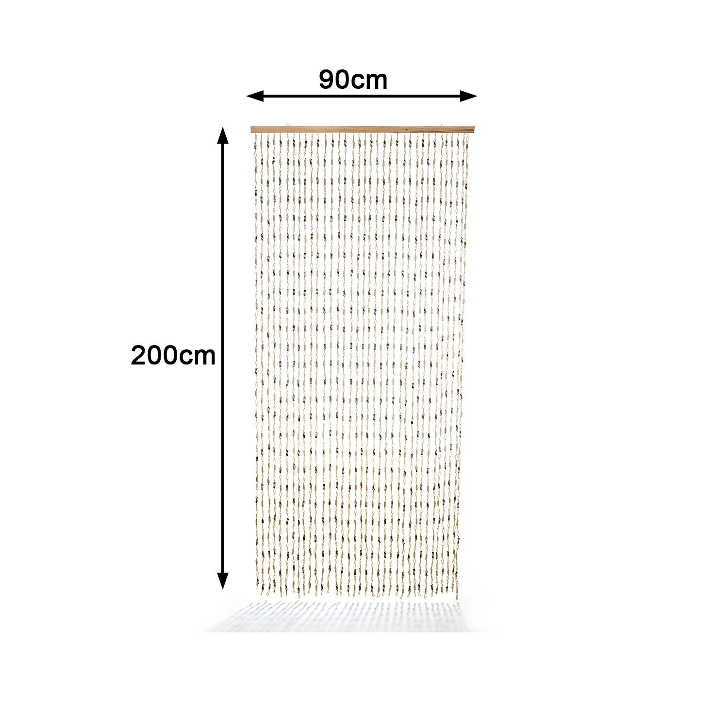 Türvorhang 90x200cm, St) Kobolo, 35 (1 Stränge Papier Vorhang Ösen NATURE braun