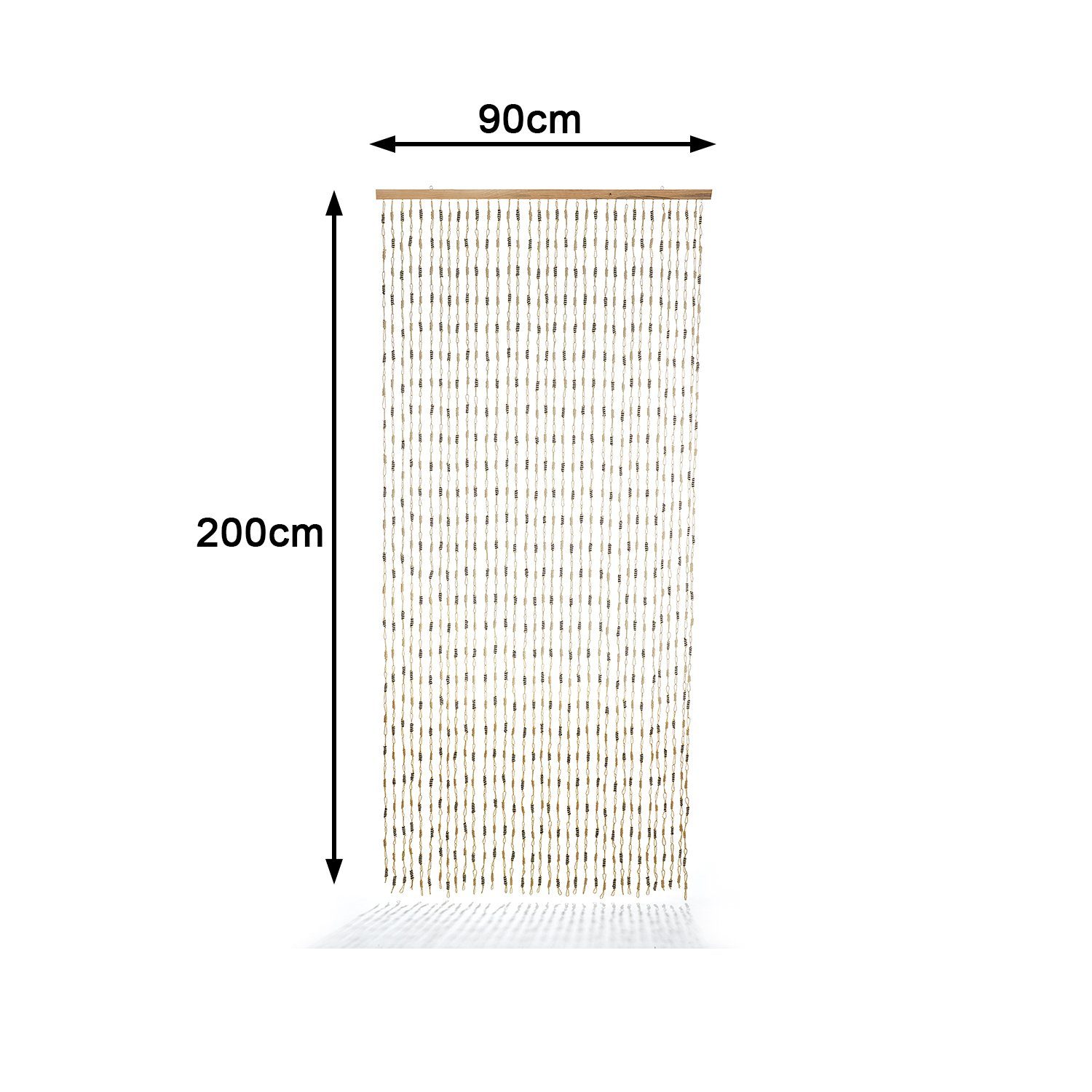 Kobolo Türvorhang Vorhang NATURE Papier braun 35 Stränge 90x200cm (1 St), Ösen, halbtransparent – Bild 2 von 5