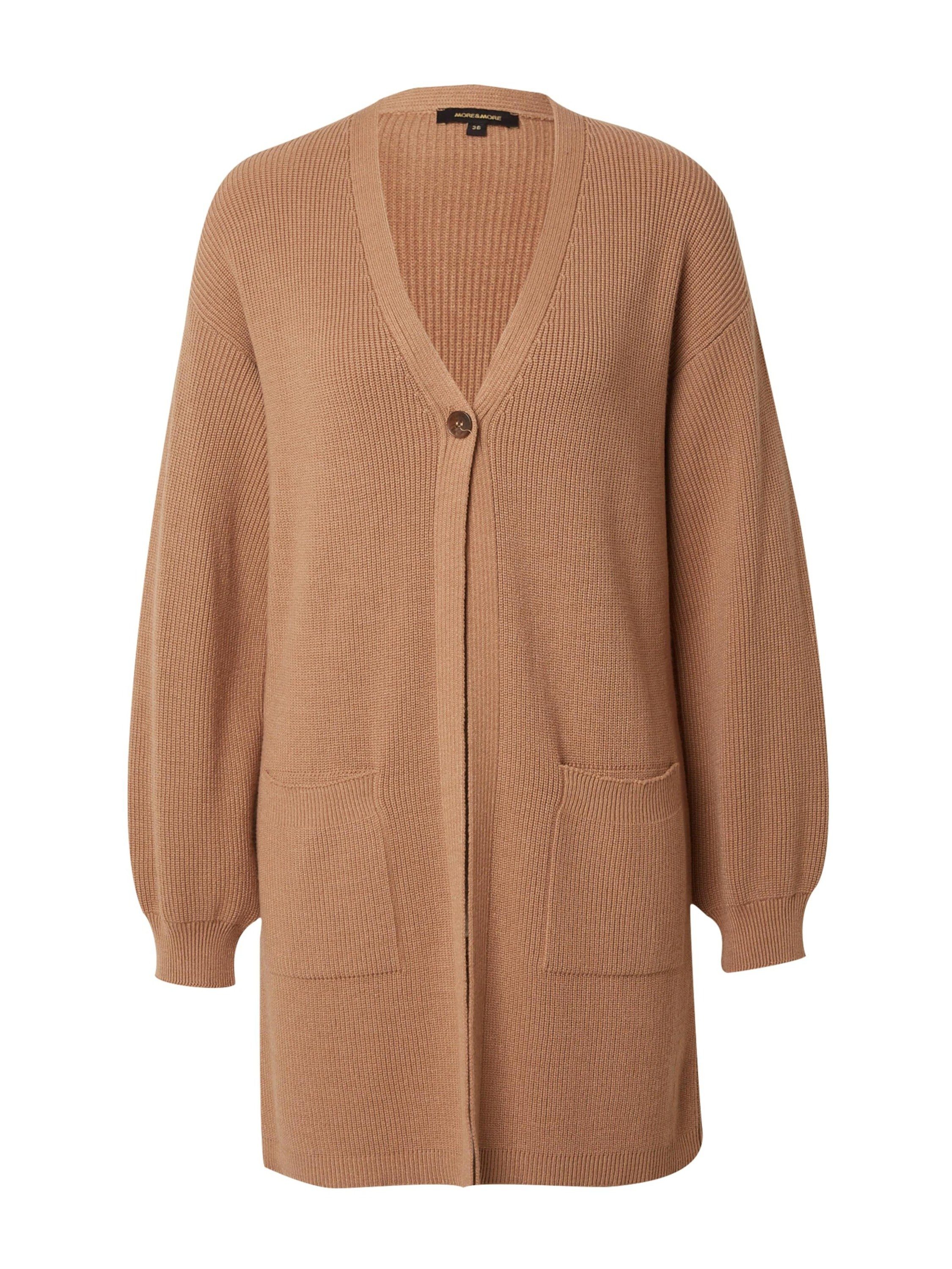 MORE&MORE Strickjacke (1-tlg) Plain/ohne Details camel