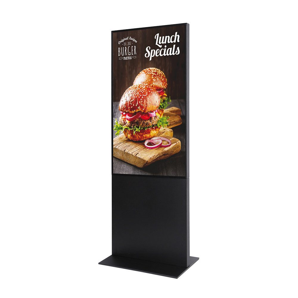 Einzelrahmen Digitale Infotstele mit Samsung-Bildschirm - 55 Zoll - Schwarz