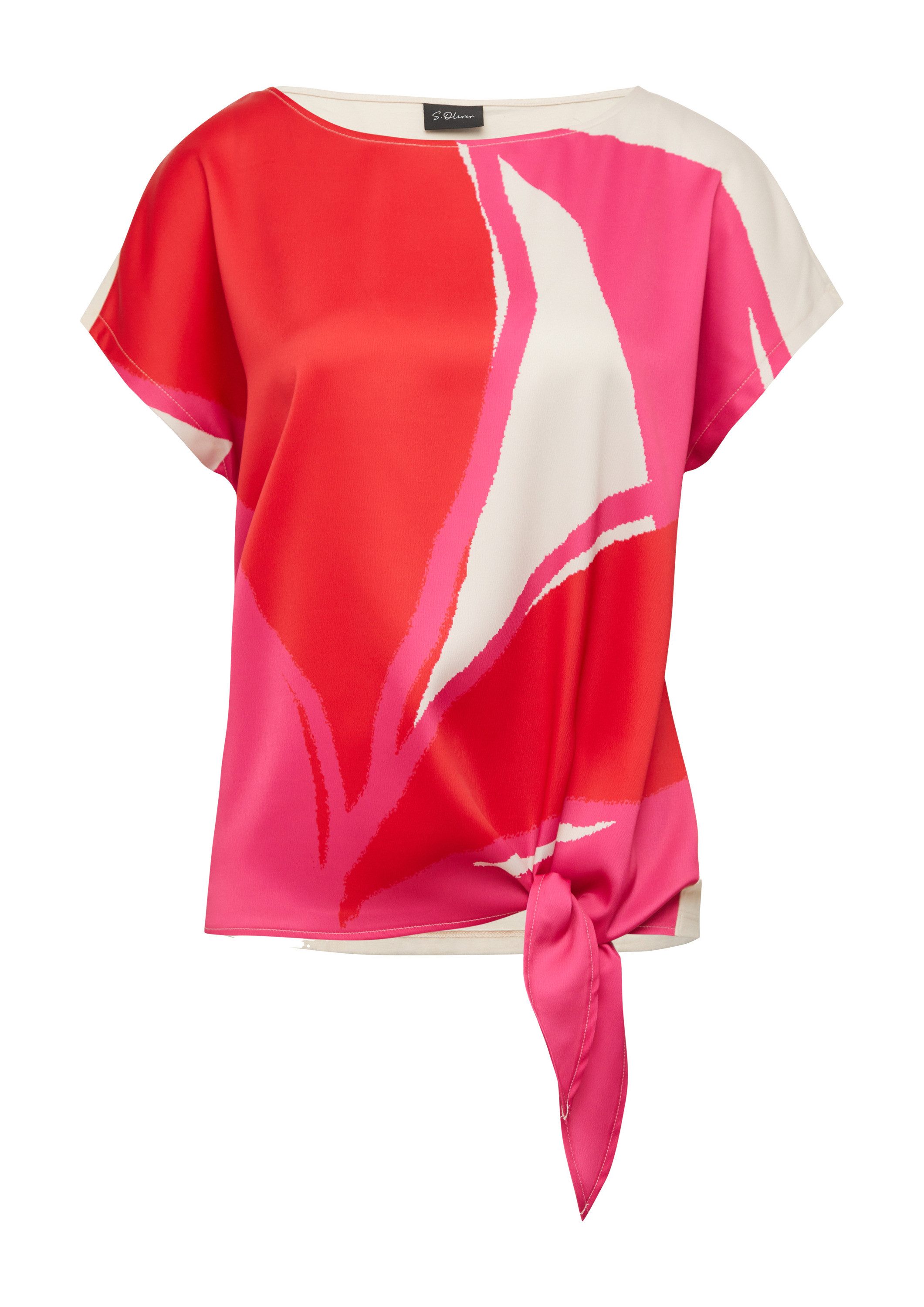 s.Oliver Kurzarmshirt T-Shirt Blusenshirt mit Knotendetail günstig online kaufen