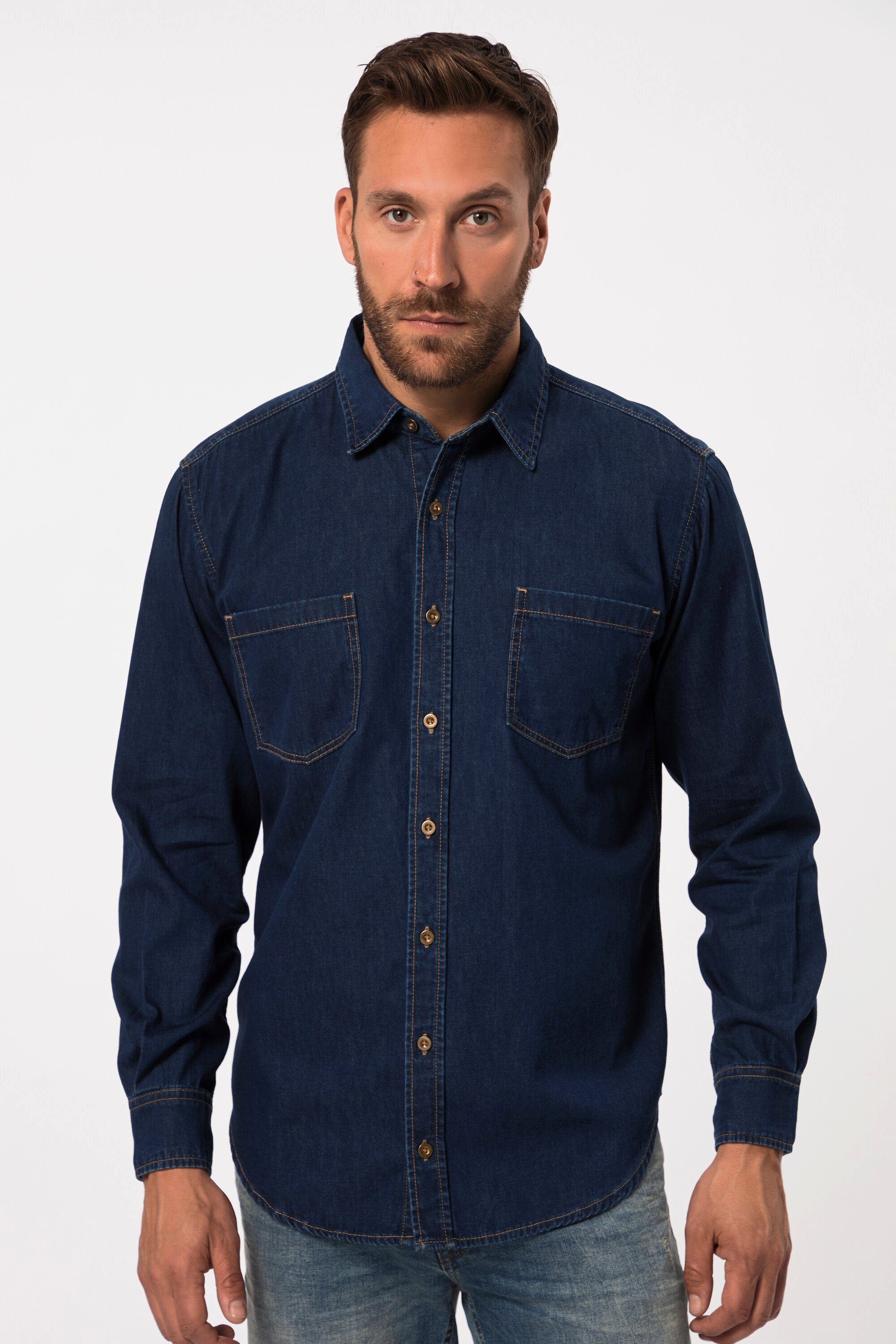JP1880 Businesshemd Jeanshemd Langarm Kentkragen Modern günstig online kaufen