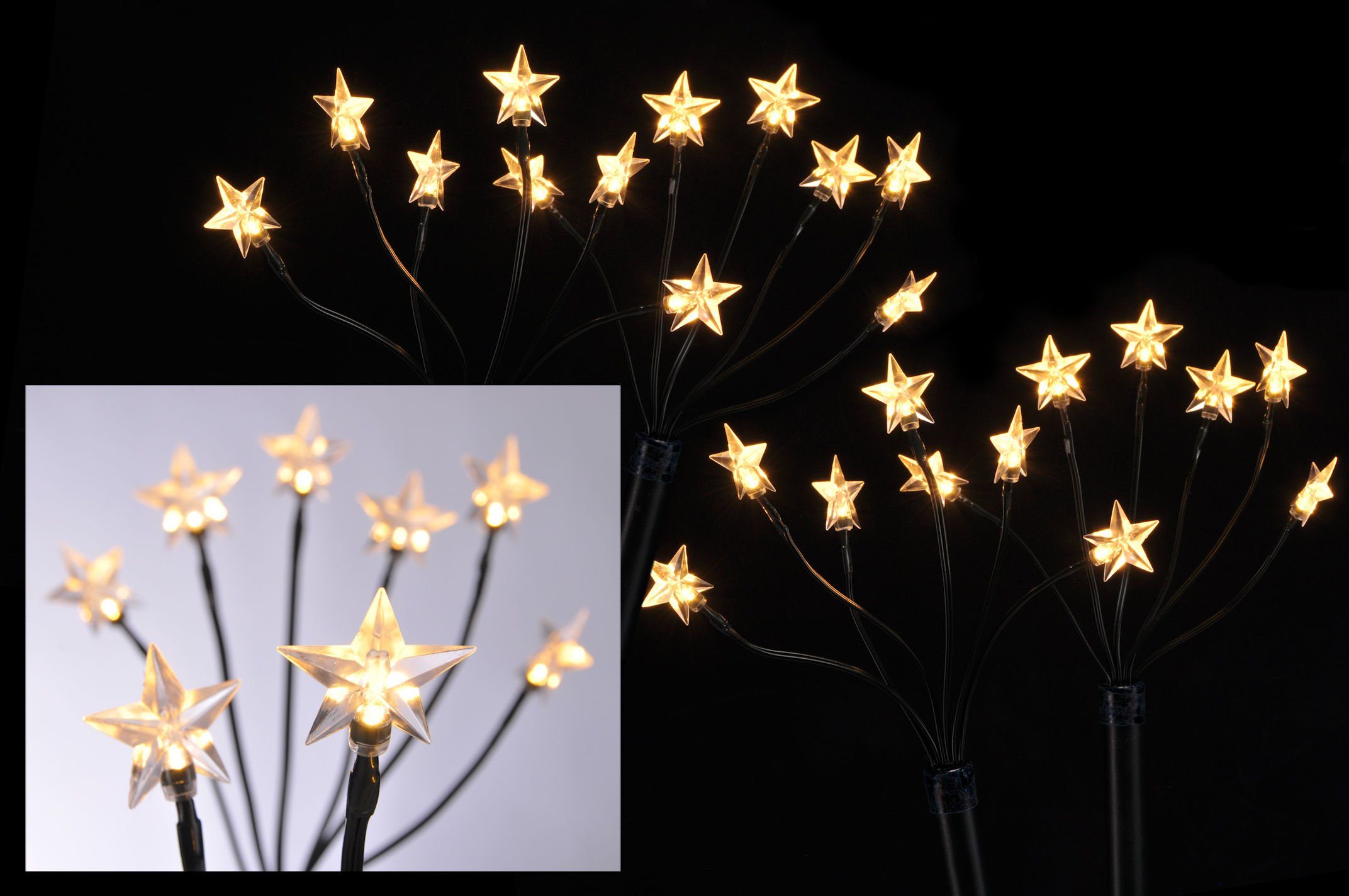 Spetebo LED-Leuchtzweig LED Garten Leuchtstäbe Stern 24 LED - 4er Set, 24-f günstig online kaufen