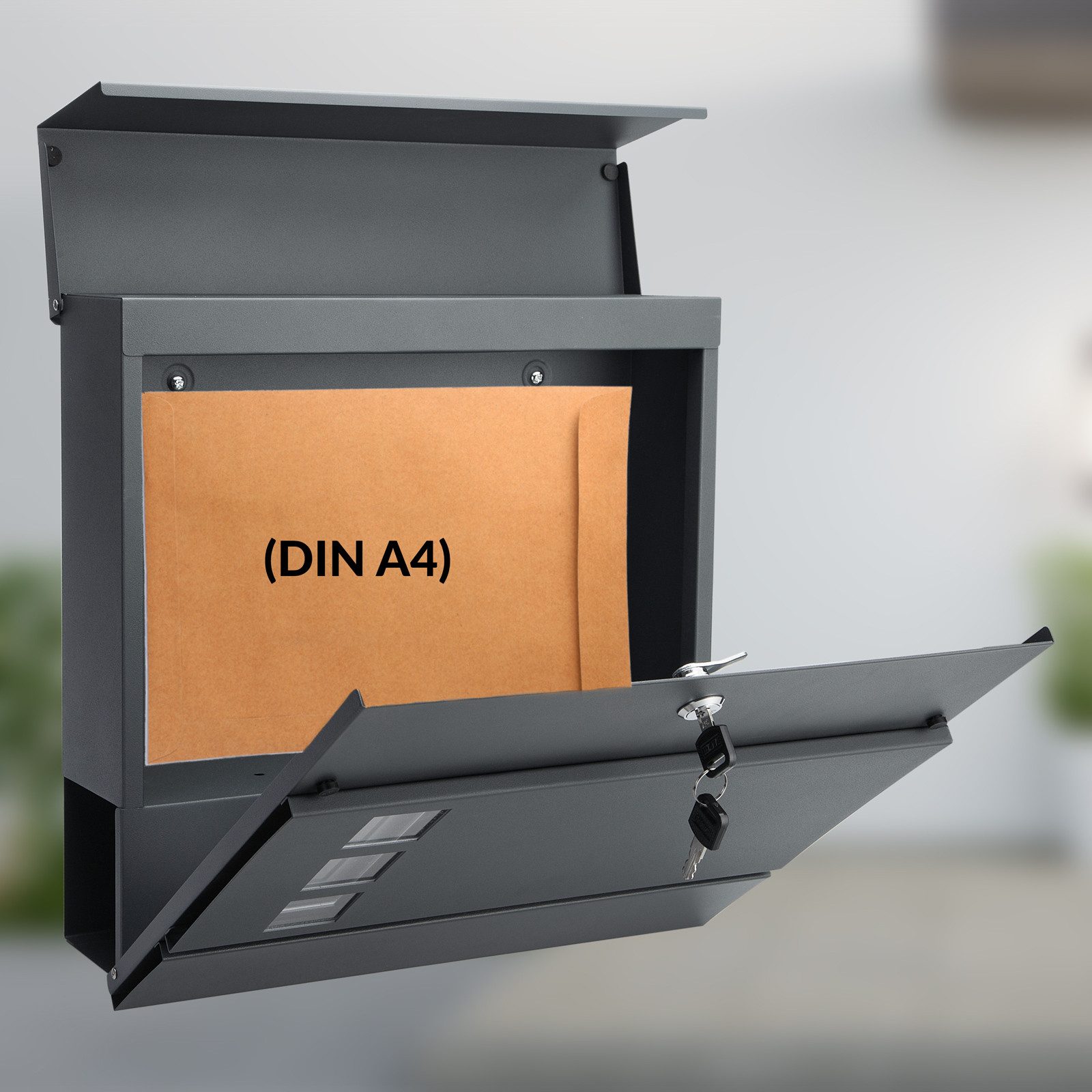 monzana Wandbriefkasten, Design Stahl mit Zeitungsfach günstig online kaufen