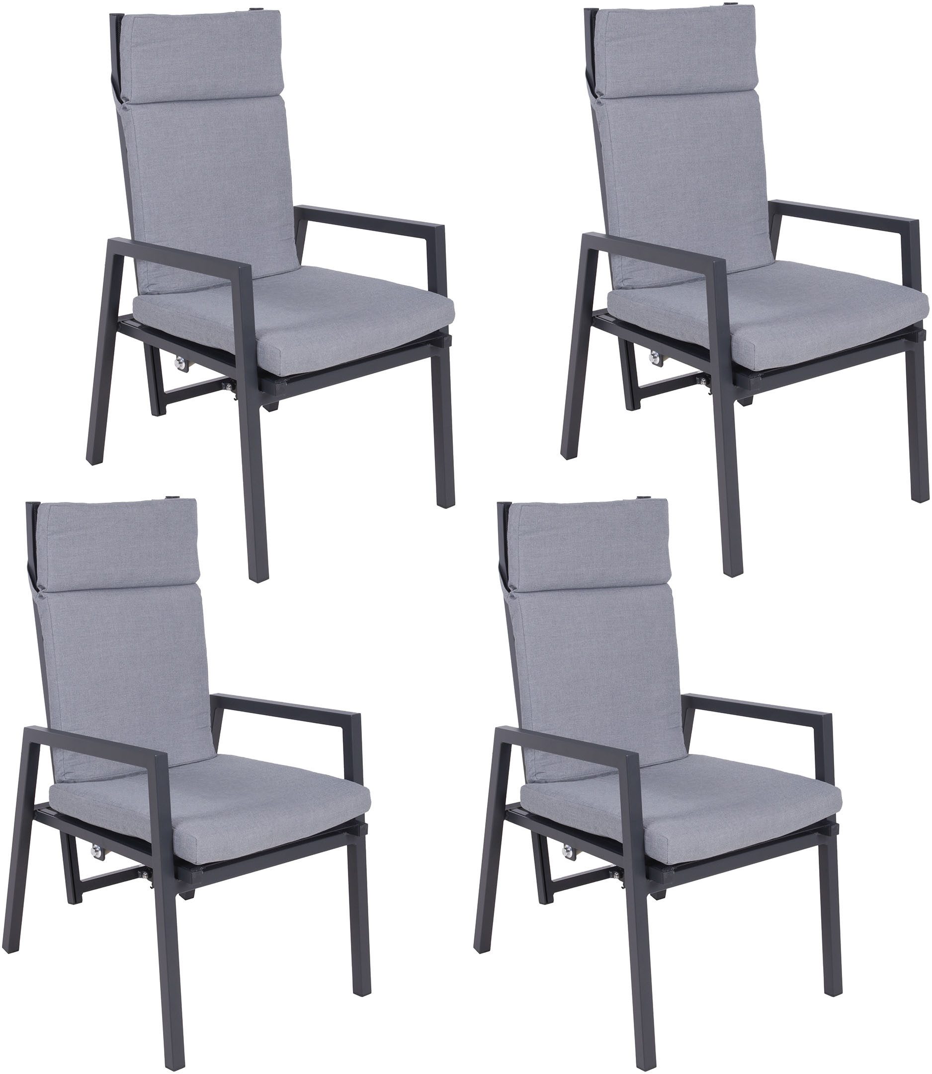 Garden Pleasure Stapelstuhl SINTRA (Set, 4 St), Rückenlehne verstellbar