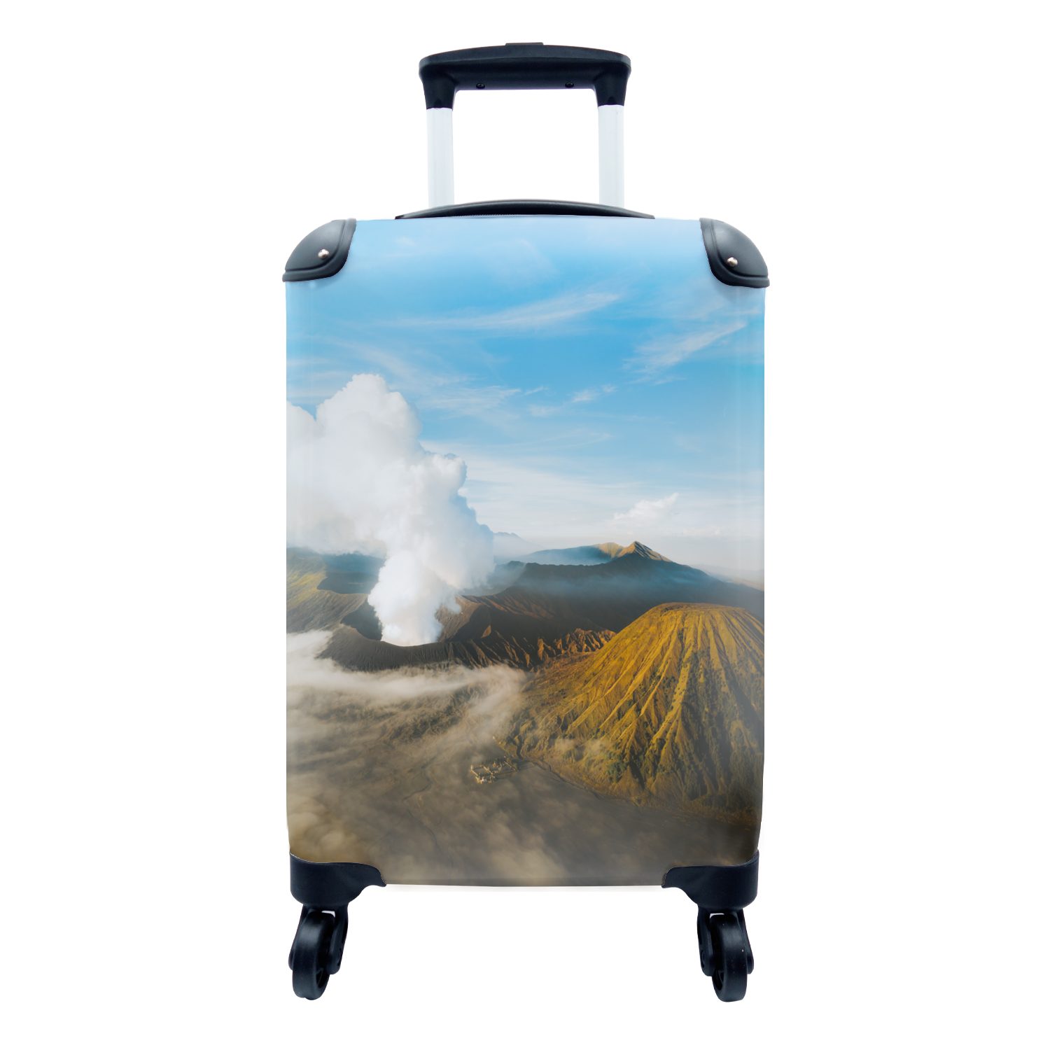 MuchoWow Handgepäckkoffer Der rauchende Vulkan Bromo auf der Insel Java, 4 Rollen, Reisetasche mit rollen, Handgepäck für Ferien, Trolley, Reisekoffer