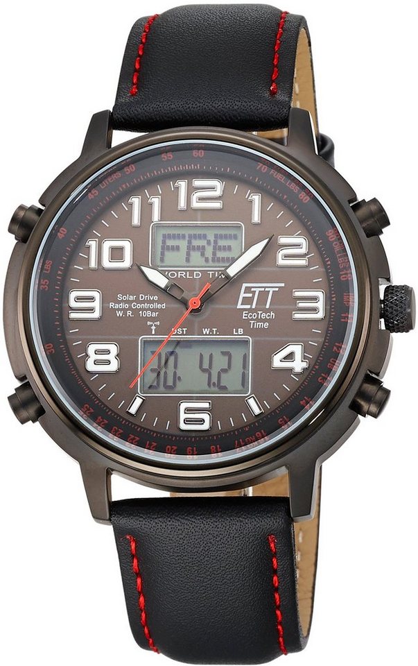 ETT Funkchronograph Hunter, EGS-11452-22L, Solar, Edelstahlgehäuse, schwarz  IP-beschichtet, Ø ca. 48 mm