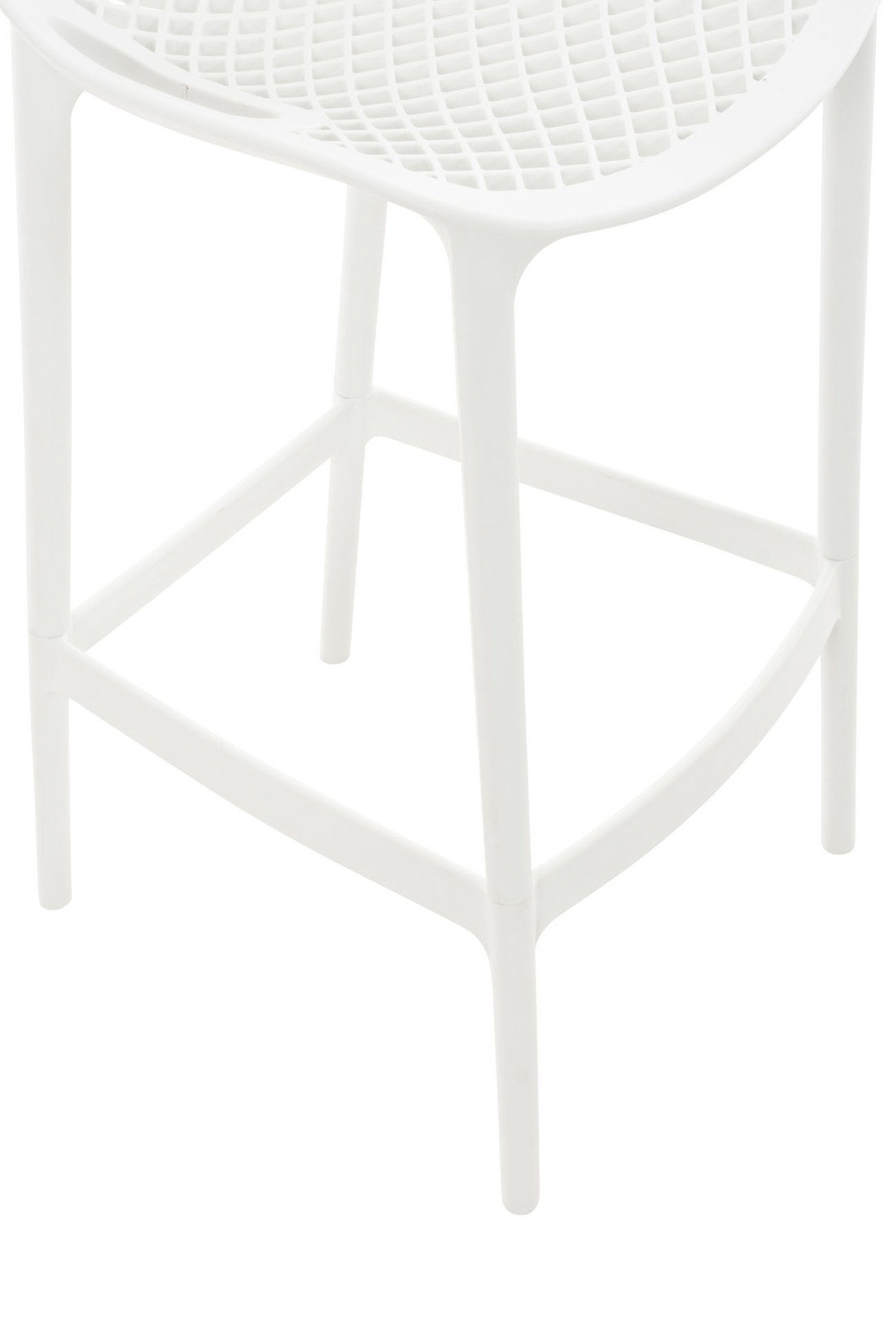 (mit Hocker Kunststoff Fußstütze Weiß angenehmer & - für Air Sitzfläche: Küche), - TPFLiving Kunststoff Theke Gestell Barhocker