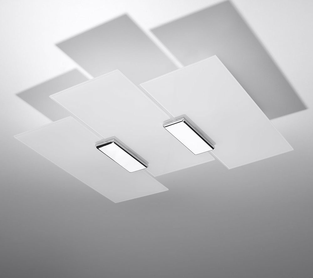 etc-shop LED Deckenleuchte, Deckenlampe LED Glas Deckenleuchte inklusive, Glas Wohnzimmer Leuchtmittel Warmweiß