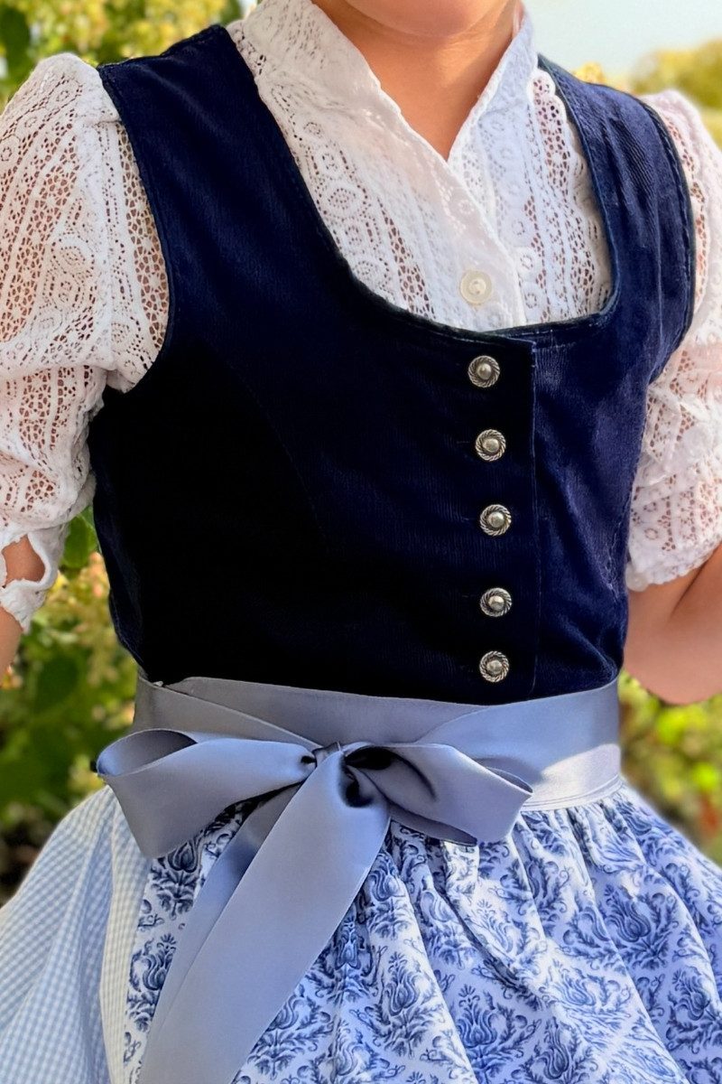 Isar-Trachten Dirndl Kinderdirndl 2tlg. - ISABELLA - blau