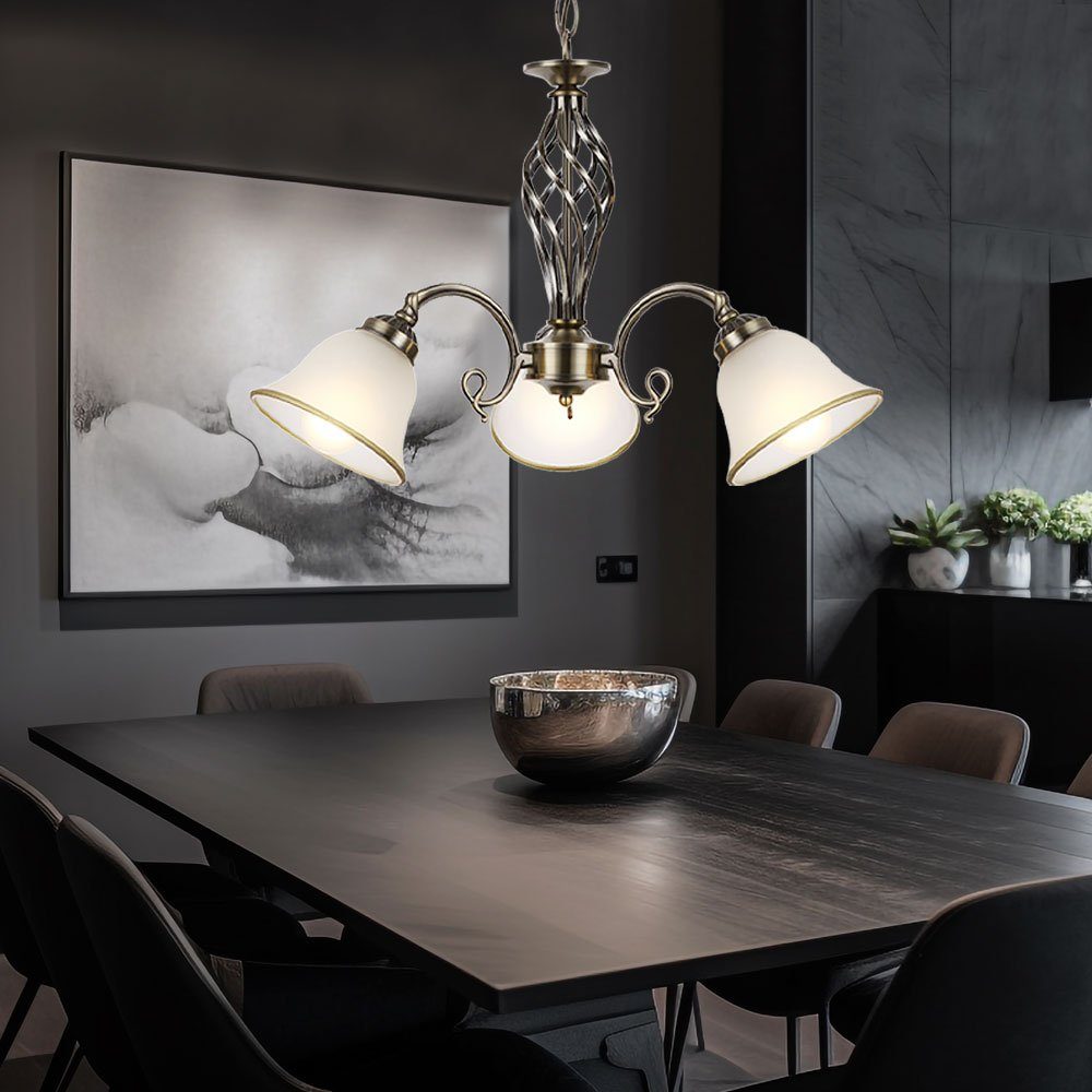 GLOBO LIGHTING Kronleuchter, Leuchtmittel nicht inklusive, Hängelampe Hängeleuchte Kronleuchter Glasleuchte Esszimmer Lampe