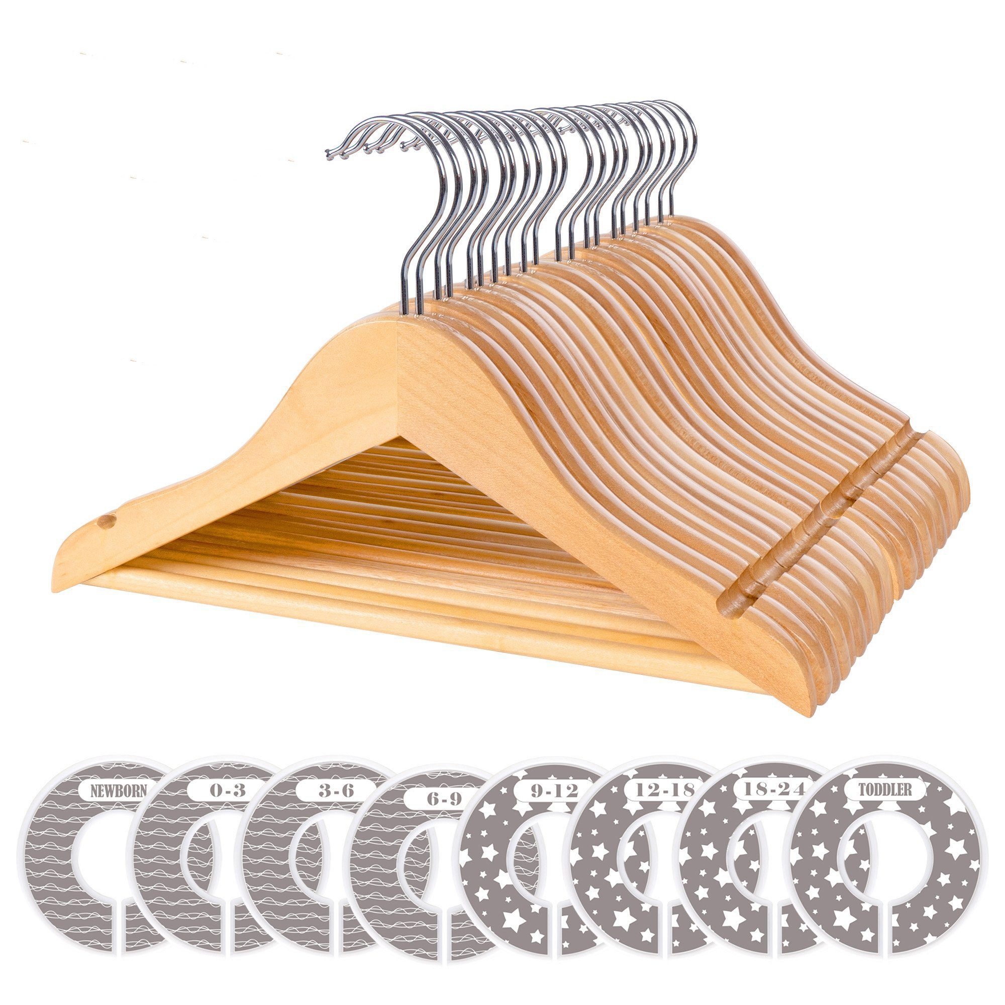 ElitVita Kleiderbügel Baby Holz Kinderkleiderbügel, mit günstig online kaufen