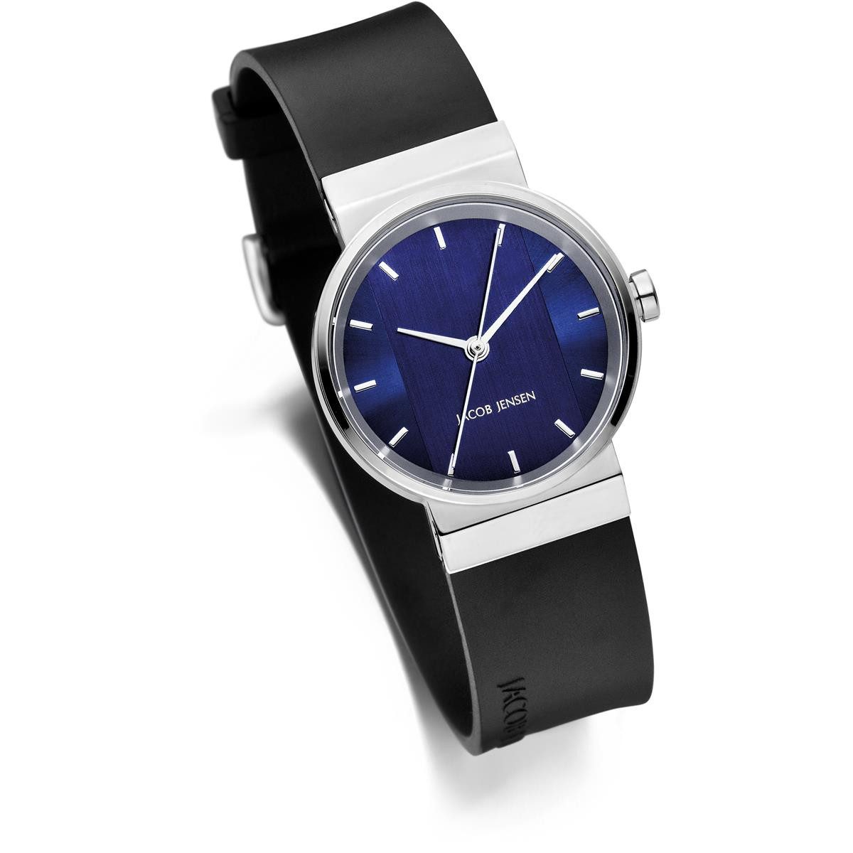 Jacob Jensen Quarzuhr 32749 Jacob Jensen Damen Uhr, Blau, Edelstahl, Kautschuk, (1-tlg)