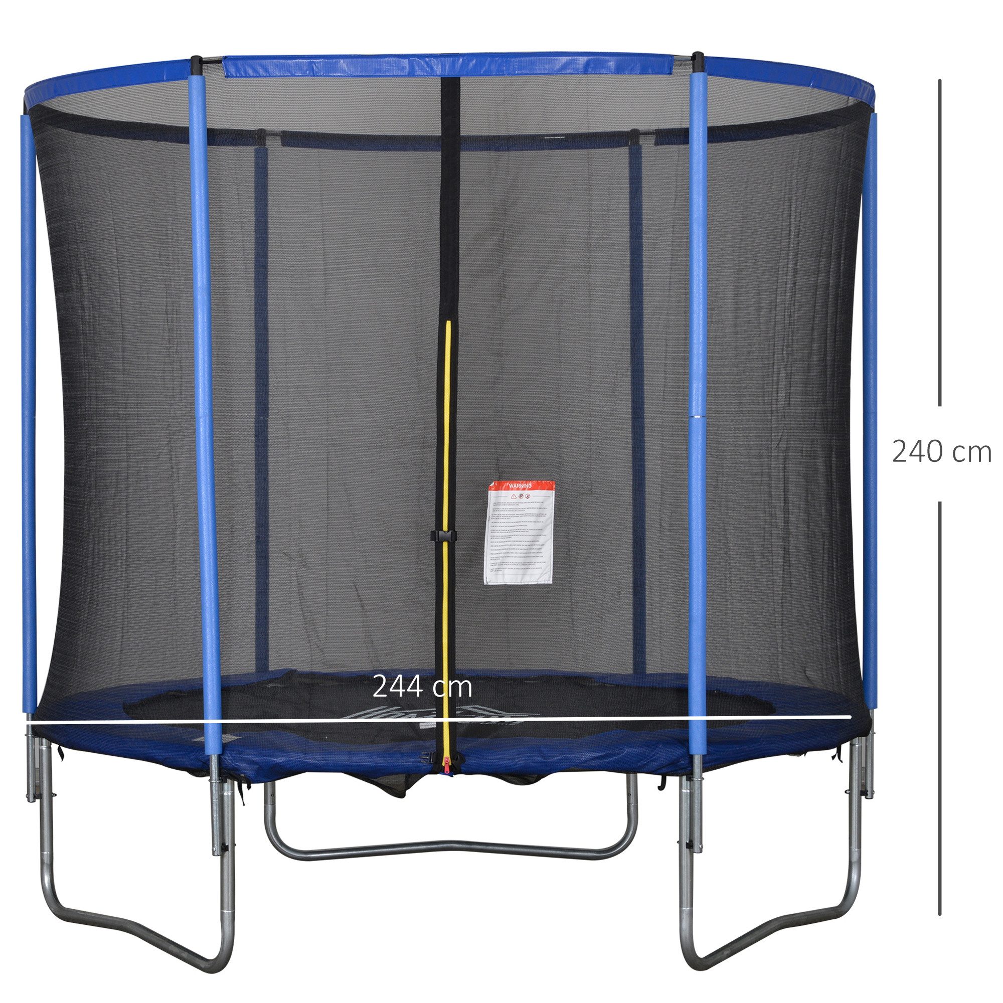 HOMCOM Fitnesstrampolin Trampolin mit Sicherheitsnetz, Ø 244 cm, (Gartentrampolin, 1 tlg., Trampolin), für Garten, Schwarz
