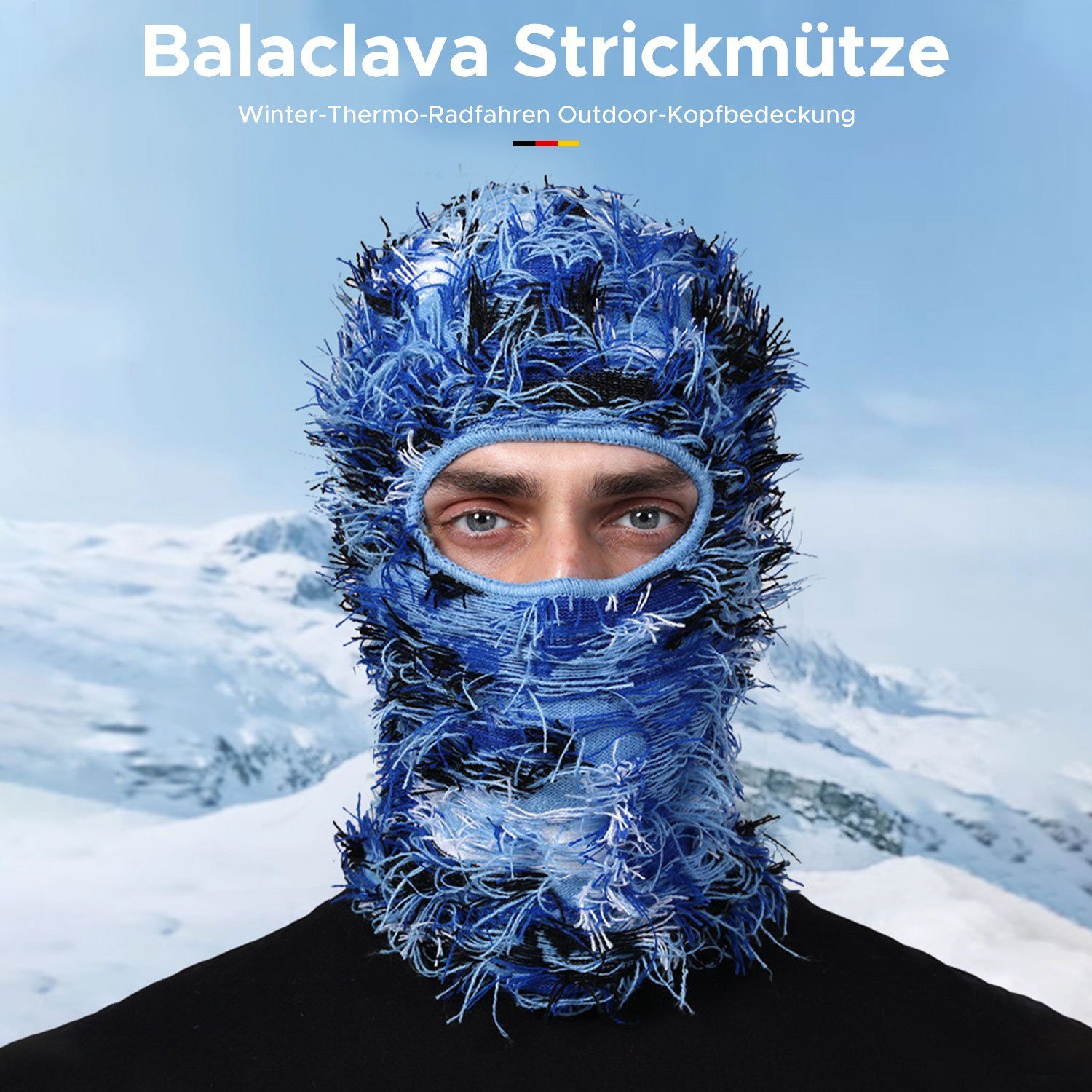 und Herren Strickhaube Balaclava Damen Winter-Sturmhaubenjacke Sturmhaube MAGICSHE Grün für