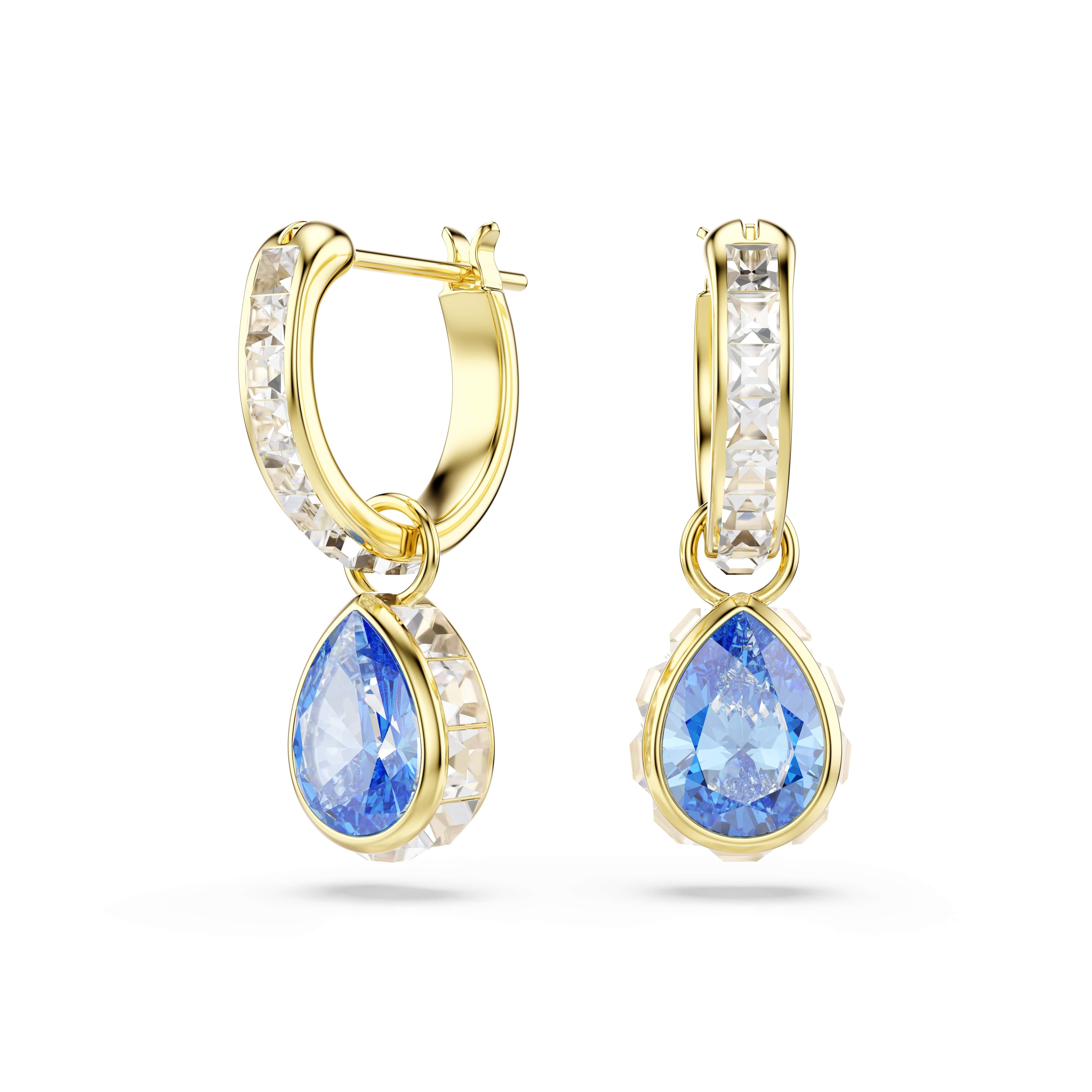 Swarovski Paar Creolen Schmuck Geschenk CHROMA Ohrringe, mit Swarovski® Kristall - Einhänger abnehmbar
