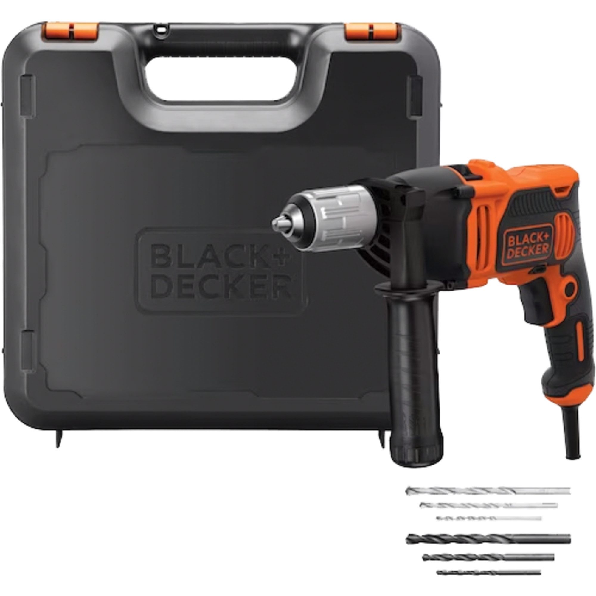 Black + Decker Bohrmaschine BLACK+DECKER Schlagbohrmaschine BEH850K, (Koffer