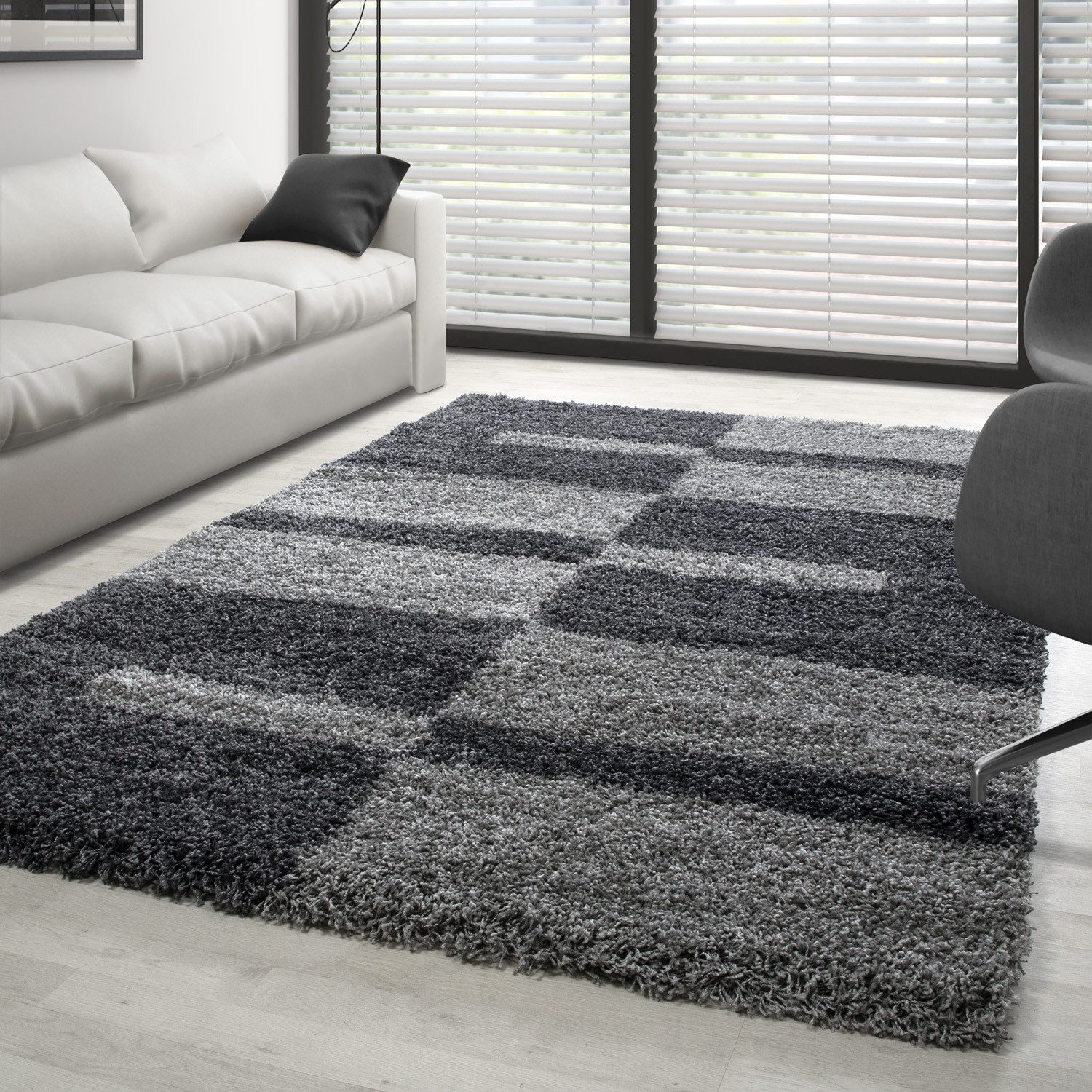 Carpettex Hochflor-Teppich Kariert Design, Läufer, Höhe: günstig online kaufen