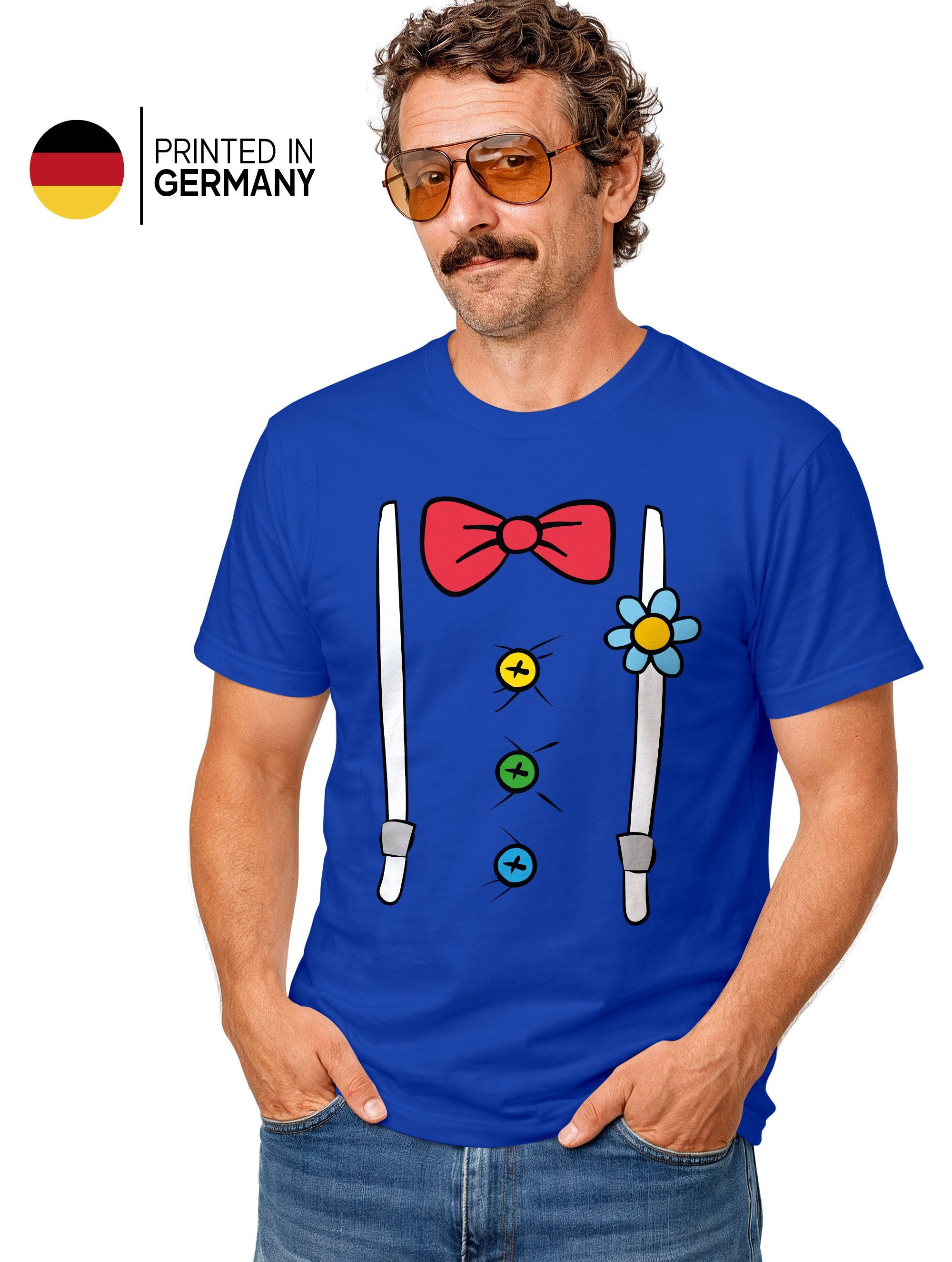 MoonWorks Print-Shirt Herren T-Shirt Fasching Karneval Clown Kostüm-Ersatz Verkleidung Last mit Print