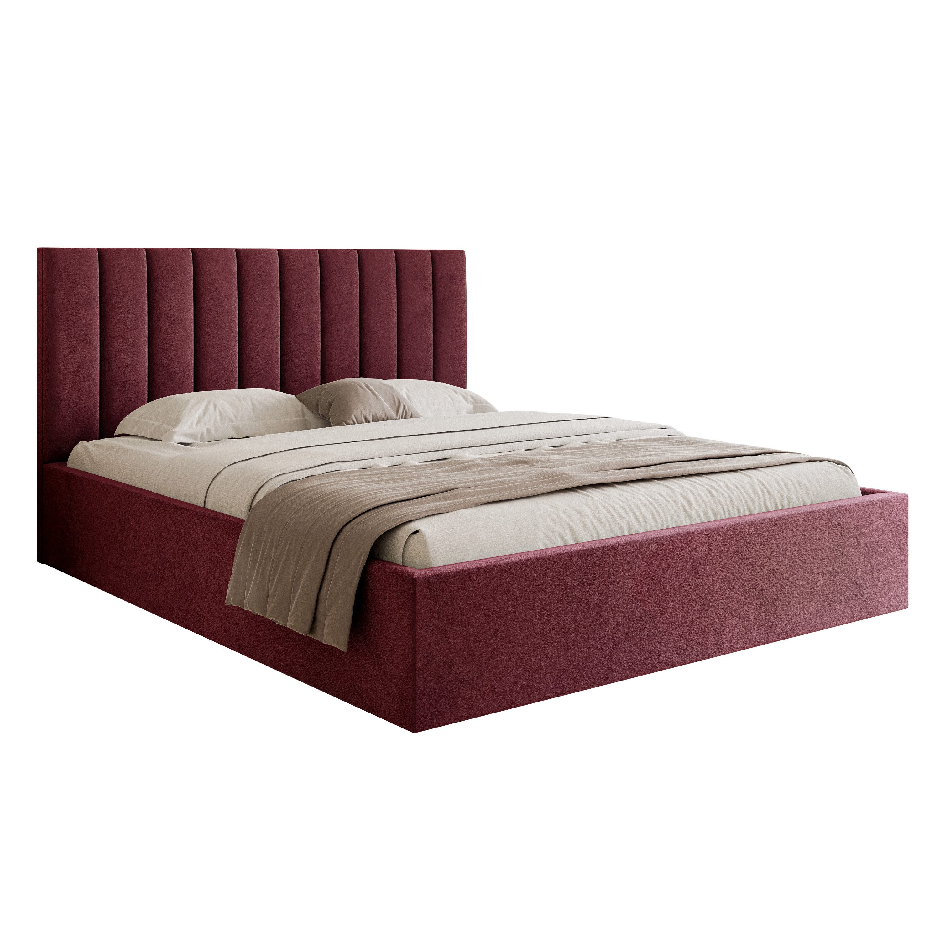 Goldstoff Polsterbett Modernes Bett mit Stauraum günstig online kaufen