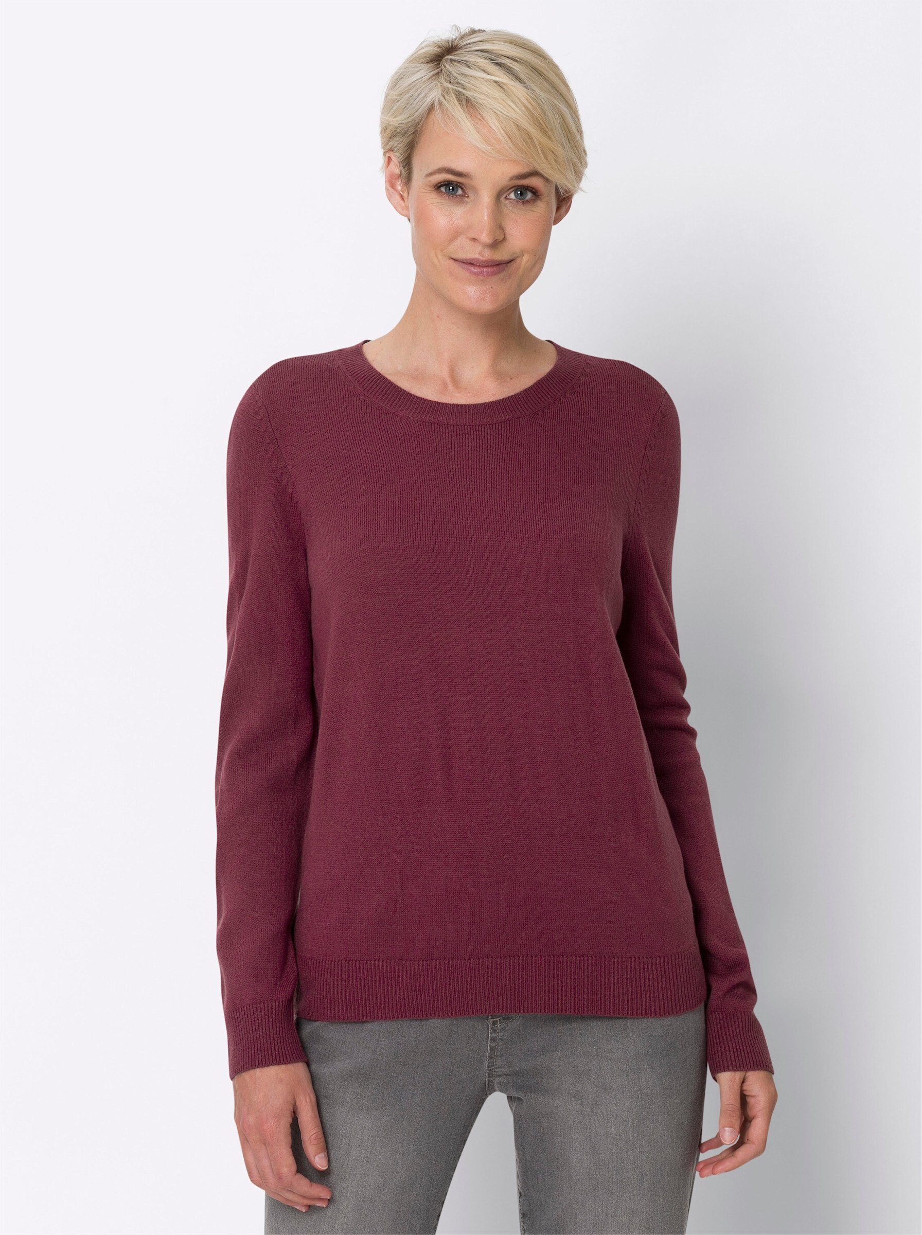 Sieh an! Strickpullover bordeaux