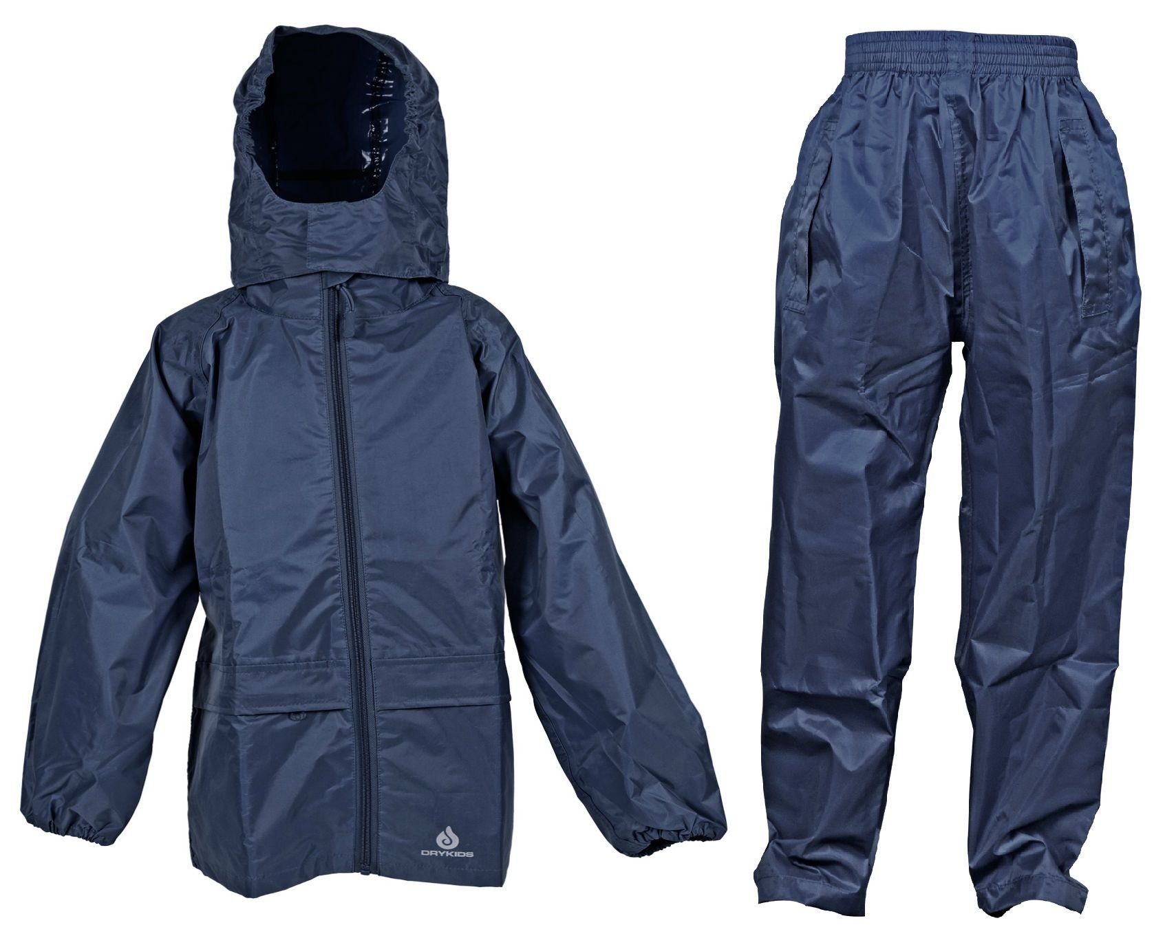 DRY KIDS Regenanzug (1-tlg), Wasserdichtes Blau Regenbekleidung reflektierende Regenanzug-Set, Kinder
