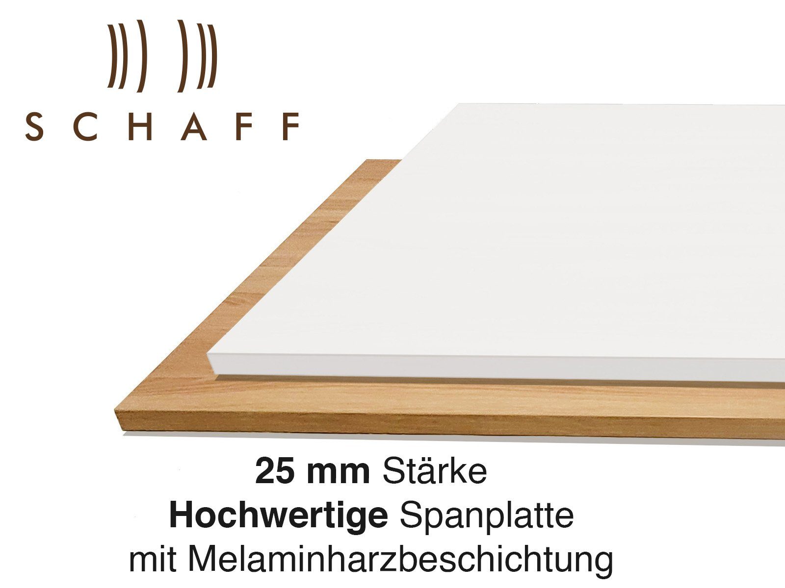 Schaff Tischplatte Eiche 120 Platinweiß, / 180x80 oder 140 / cm 160 
