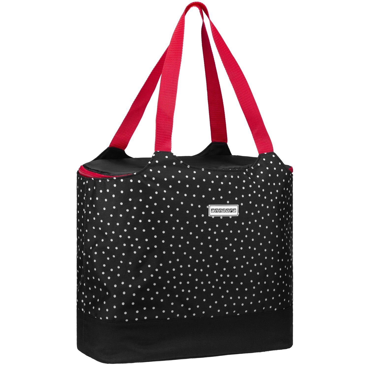 anndora Shopper 2 in 1 Doppeltasche Einkaufstasche mit Kühlfunktion, Isoliertasche mit Reißverschluss - Tragehenkel an beiden Taschen – Bild 2 von 5
