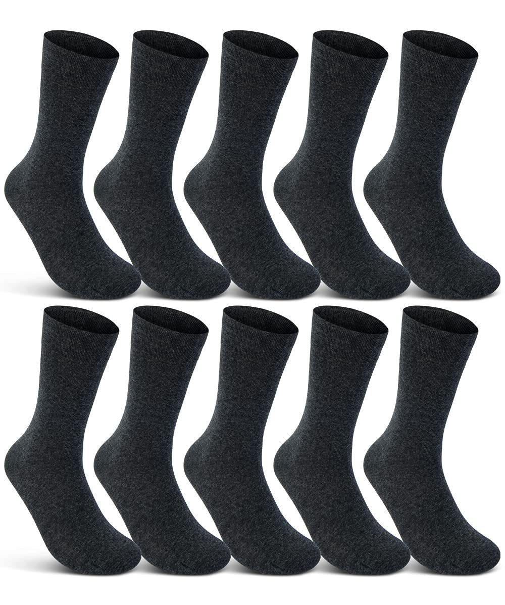 sockenkauf24 Basicsocken 10 Paar Socken Damen & Herren Business Socken Baumwolle Komfortbund (10 Paar, Anthrazit, 43-46) - 15922 WP