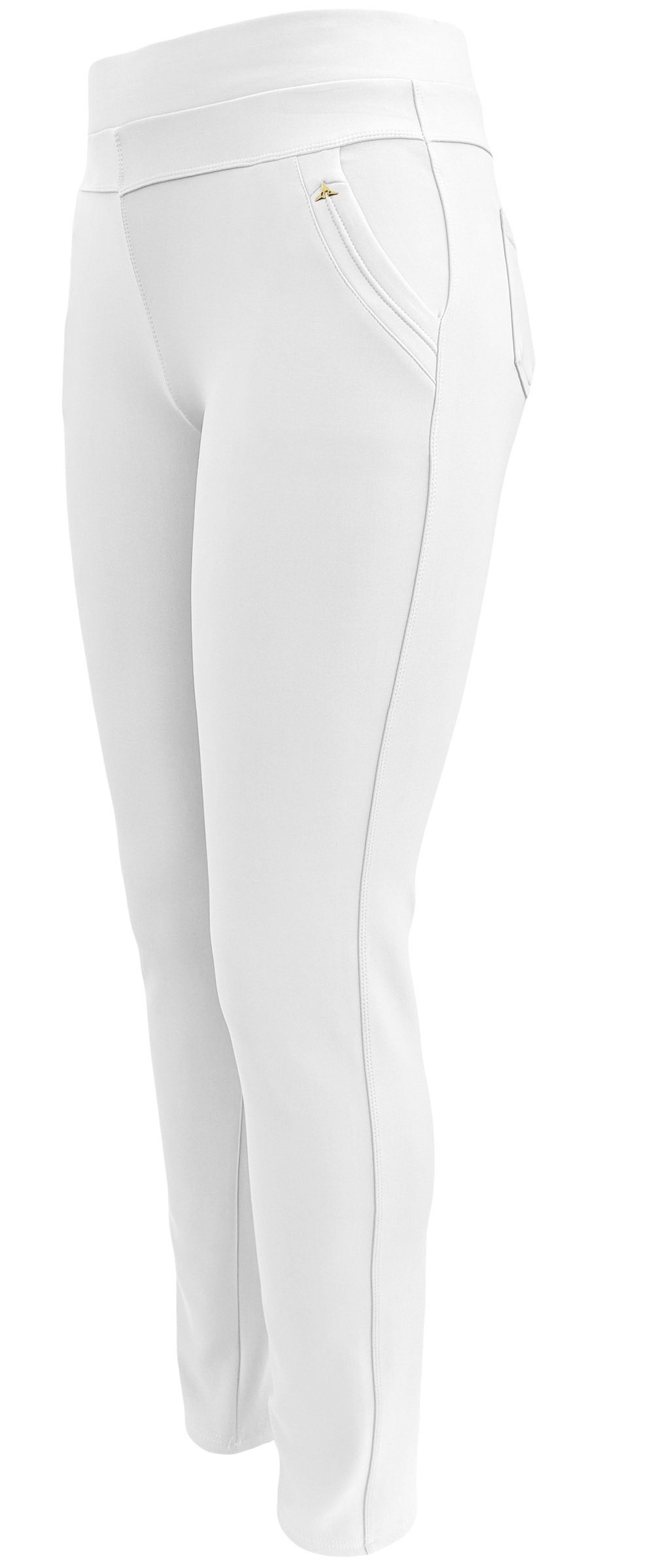 Aurela Damenmode Schlupfhose Basic Damen Leggings angenehme Haus- oder Freizeithose Classic (1-tlg) modernes Design, auch in großen Größen erhältlich, mit Komfortbund Weiß