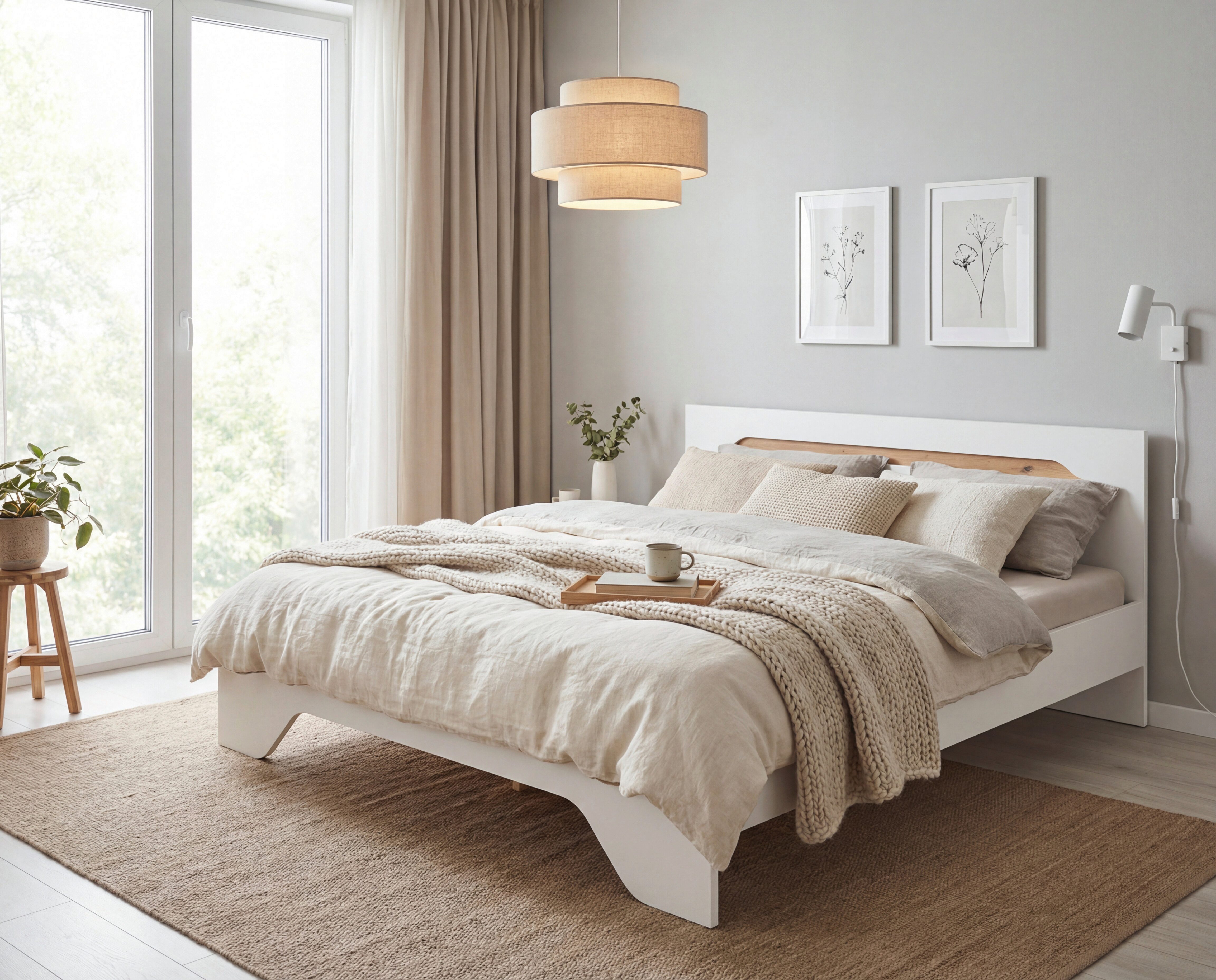 OTTO home Bett Doppelbett Holzbett Futonbett AGORDO (Liegefläche: 180x200 cm), mit stilvoller Kopfteil-Absetzung in Eiche Artisan MADE IN GERMANY