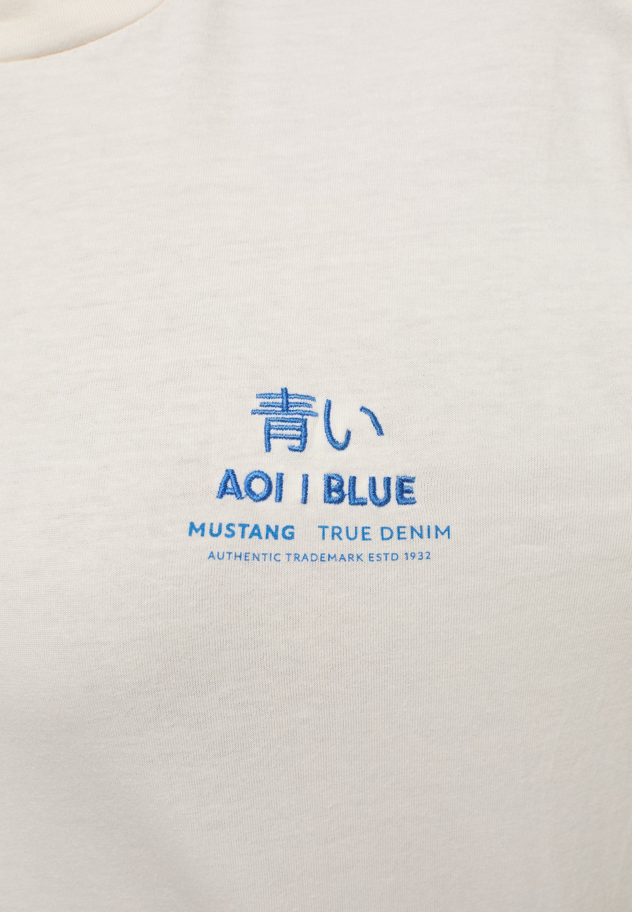MUSTANG Kurzarmshirt T-Shirt offwhite Mustang T-Shirt