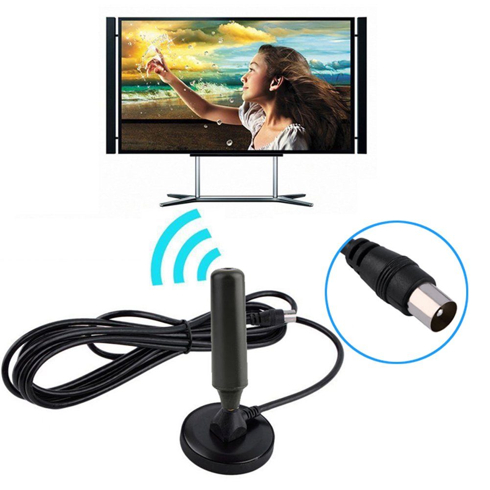 Bolwins J00C 20dB DVB-T DVBT2 aktive Verstärker Antenne Magnetfuß TV 5m Kabel Stabantenne