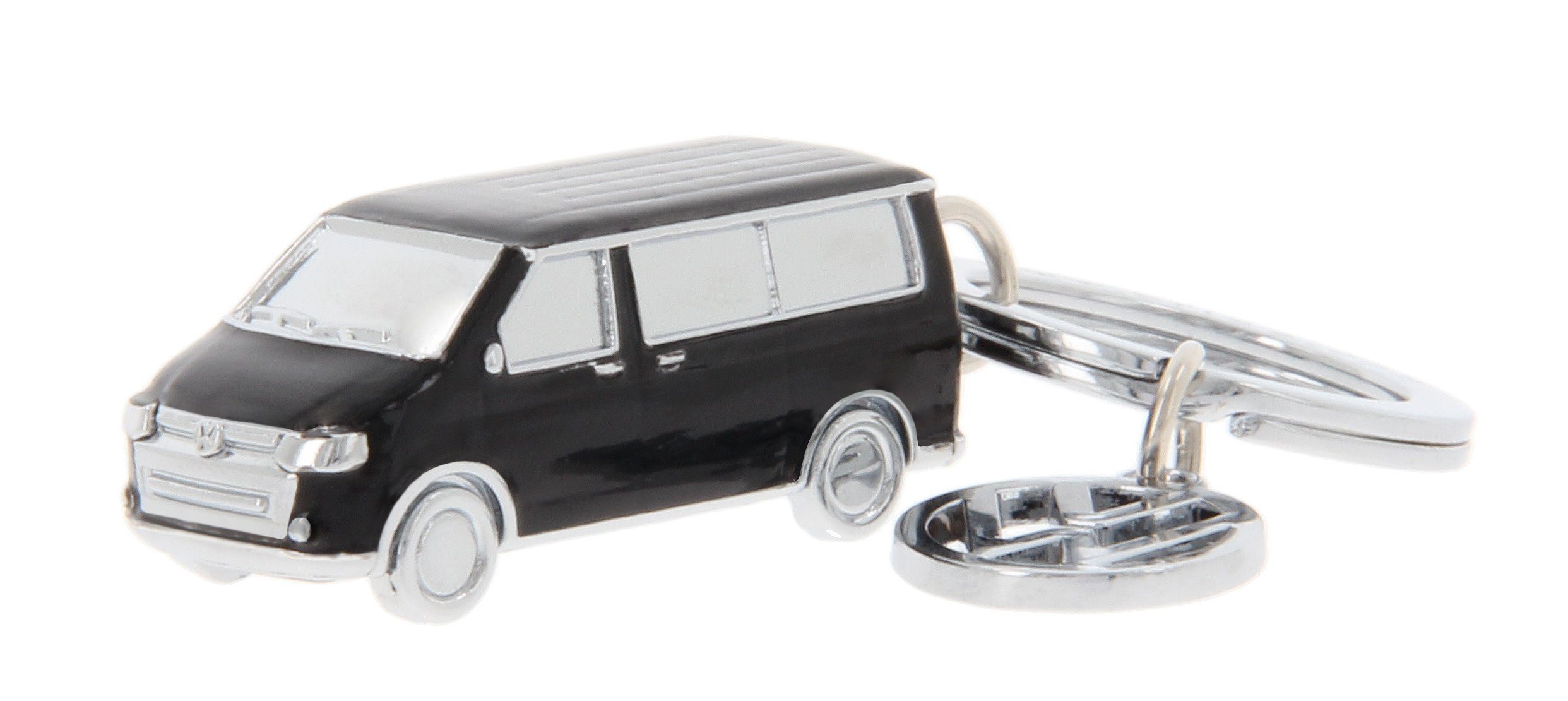 VW Collection by BRISA Schlüsselanhänger Volkswagen Schlüsselring, Schlüsselbund, Accessoire im schwarzen T5 Bulli Bus Design | Schlüsselanhänger