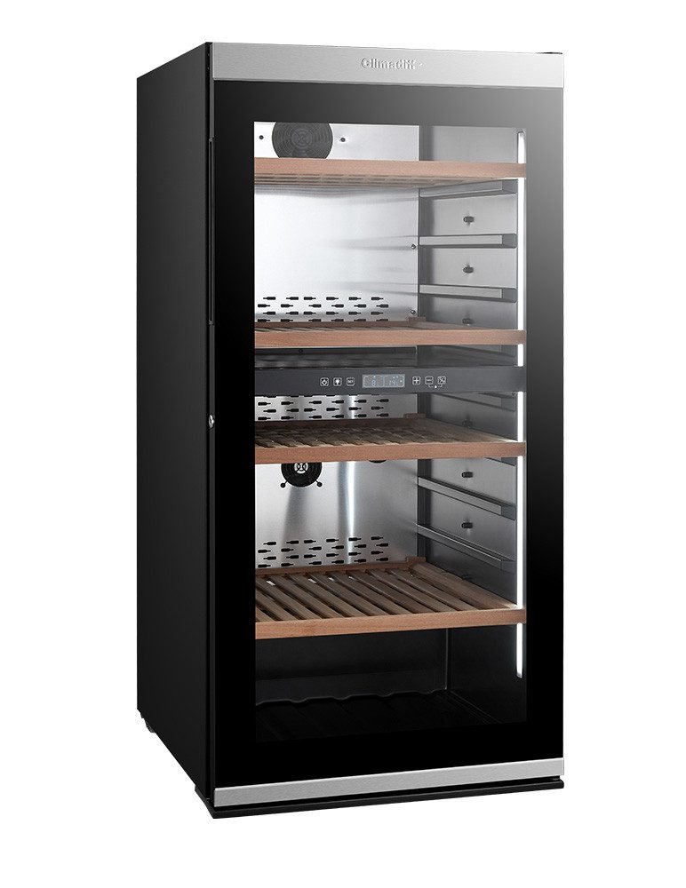 CLIMADIFF Weinkühlschrank MILLESIME140DB, für 143 Standardflaschen á 0,75l,2 ZONEN, Smart, Lagerschrank, freistehend